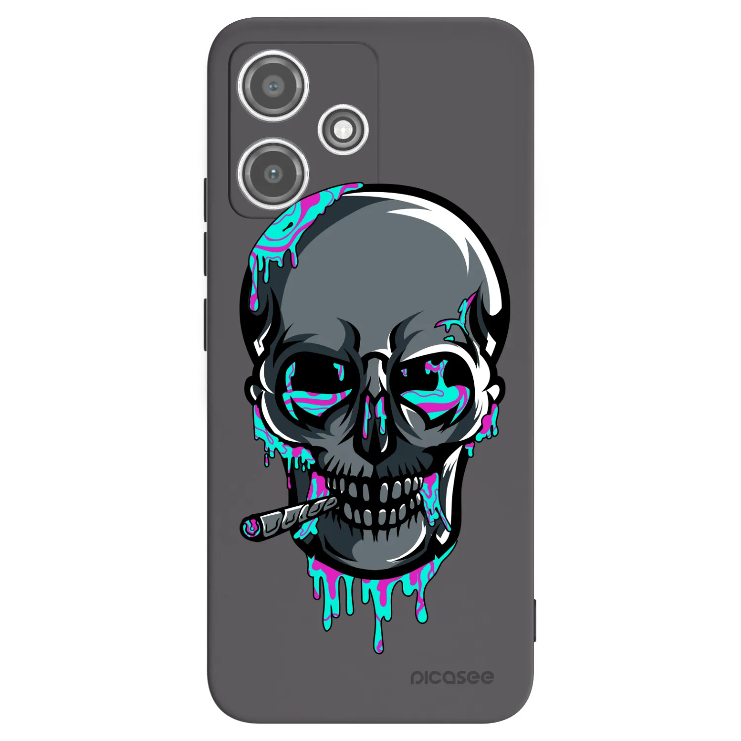 Picasee silikonový černý obal pro Xiaomi Redmi 12 5G - EARTH - Lebka 3.0