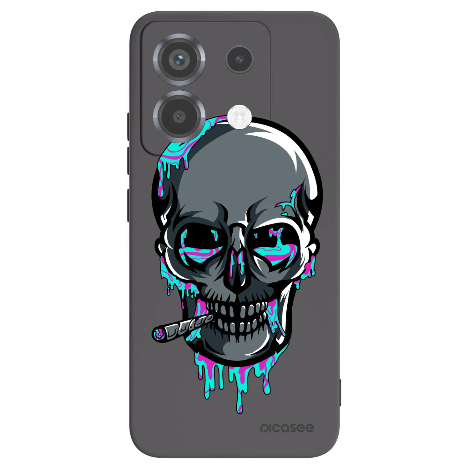 Picasee silikonový černý obal pro Xiaomi Poco X6 - EARTH - Lebka 3.0