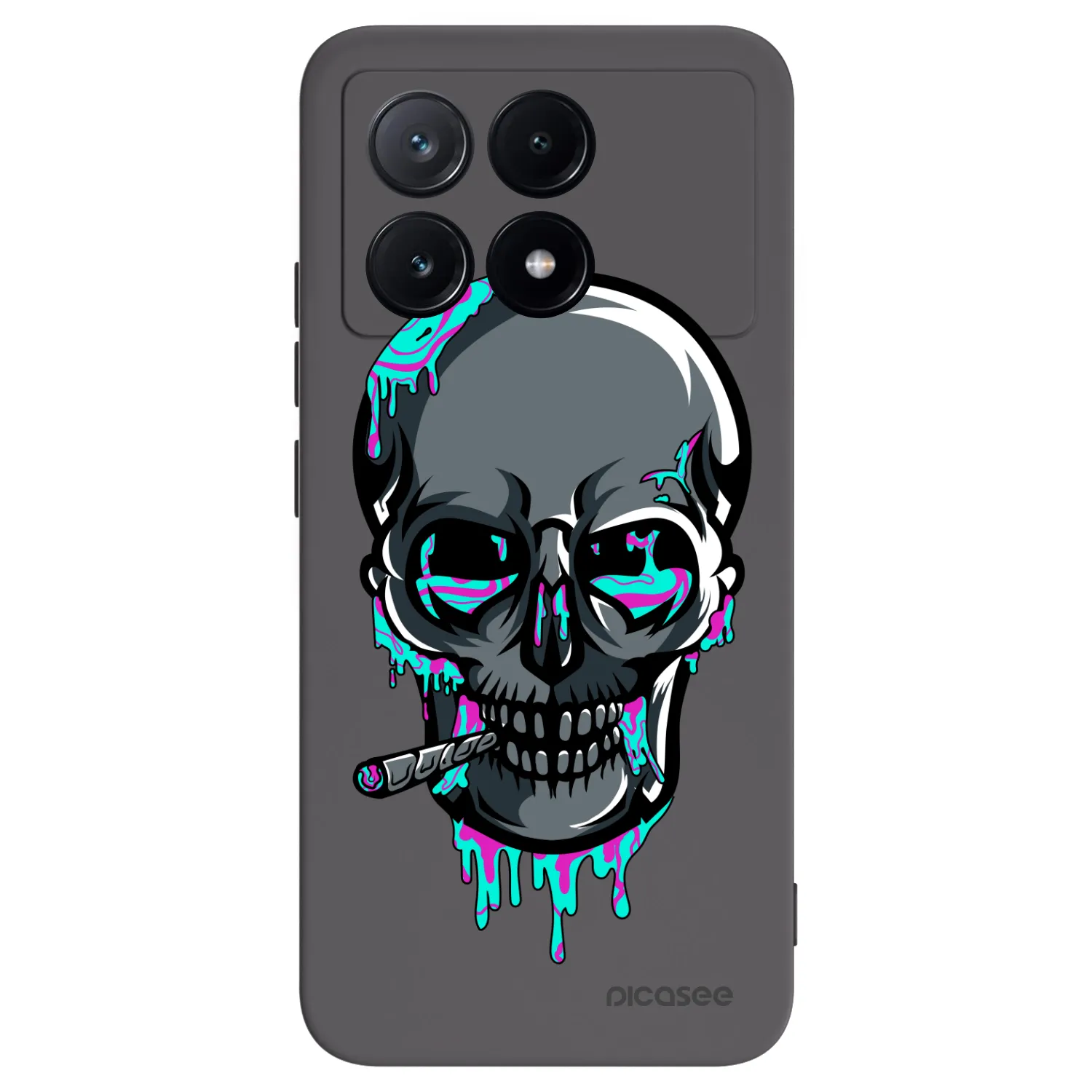 Picasee silikonový černý obal pro Xiaomi Poco X6 Pro - EARTH - Lebka 3.0