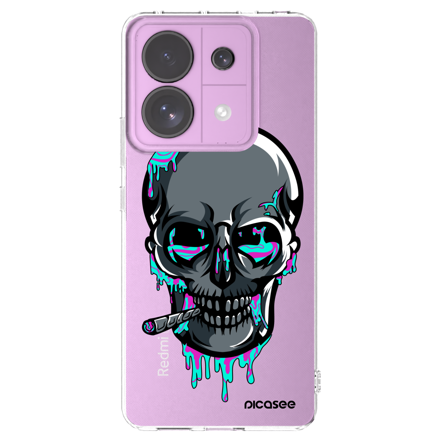 Picasee silikonový průhledný obal pro Xiaomi Redmi Note 13 Pro 5G - EARTH - Lebka 3.0