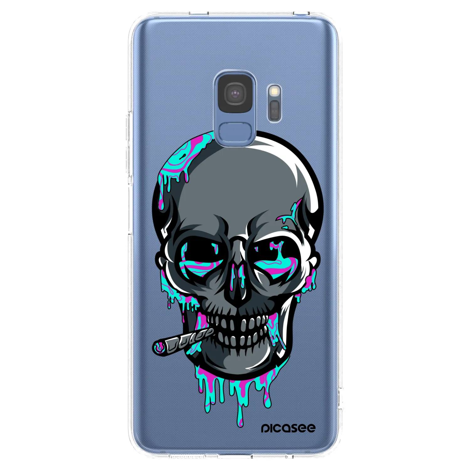 Picasee silikonový průhledný obal pro Samsung Galaxy S9 G960F - EARTH - Lebka 3.0
