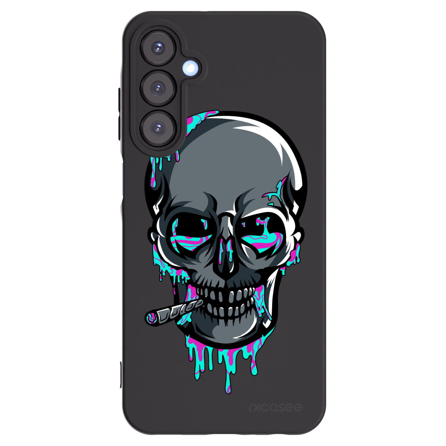 Picasee silikonový černý obal pro Samsung Galaxy A25 A256B 5G - EARTH - Lebka 3.0
