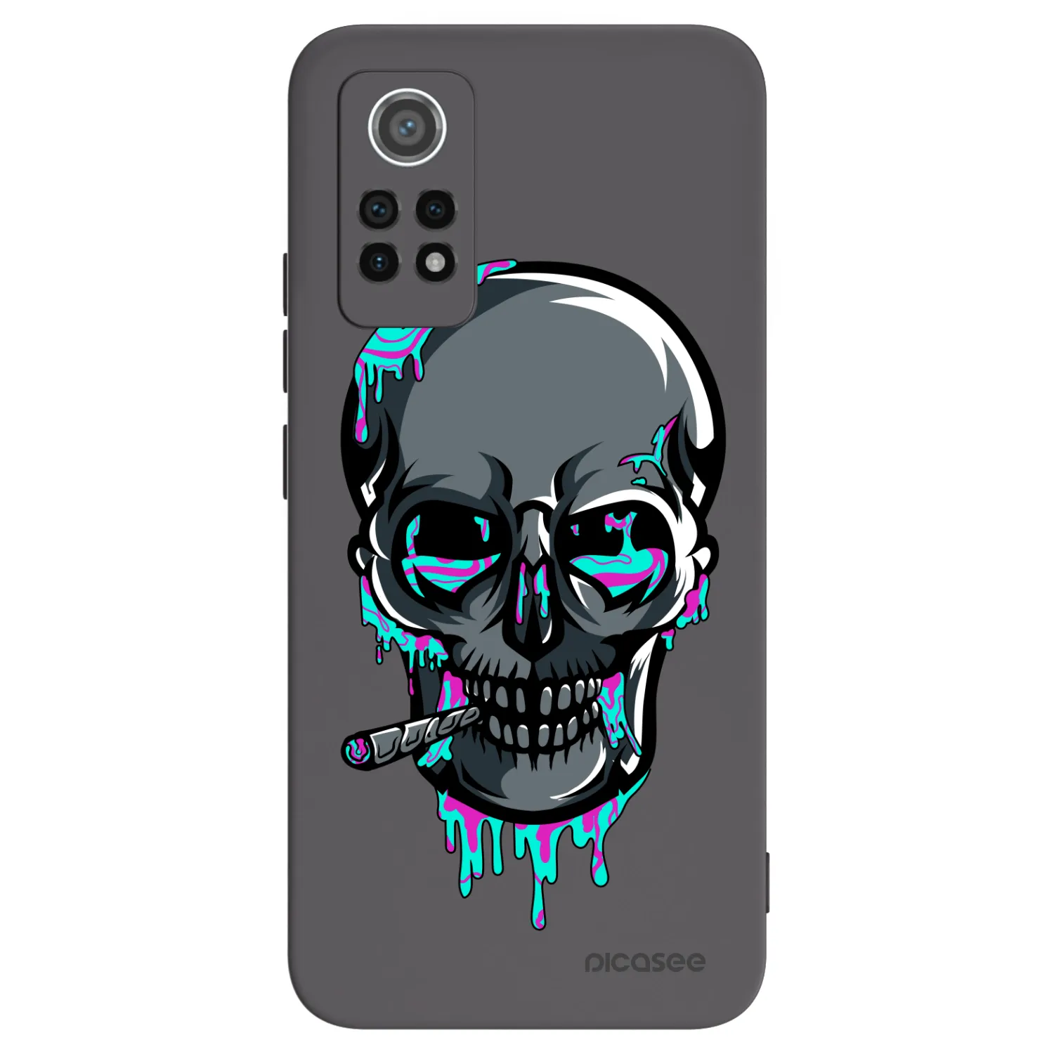 Picasee silikonový černý obal pro Xiaomi Redmi Note 12 Pro 4G - EARTH - Lebka 3.0