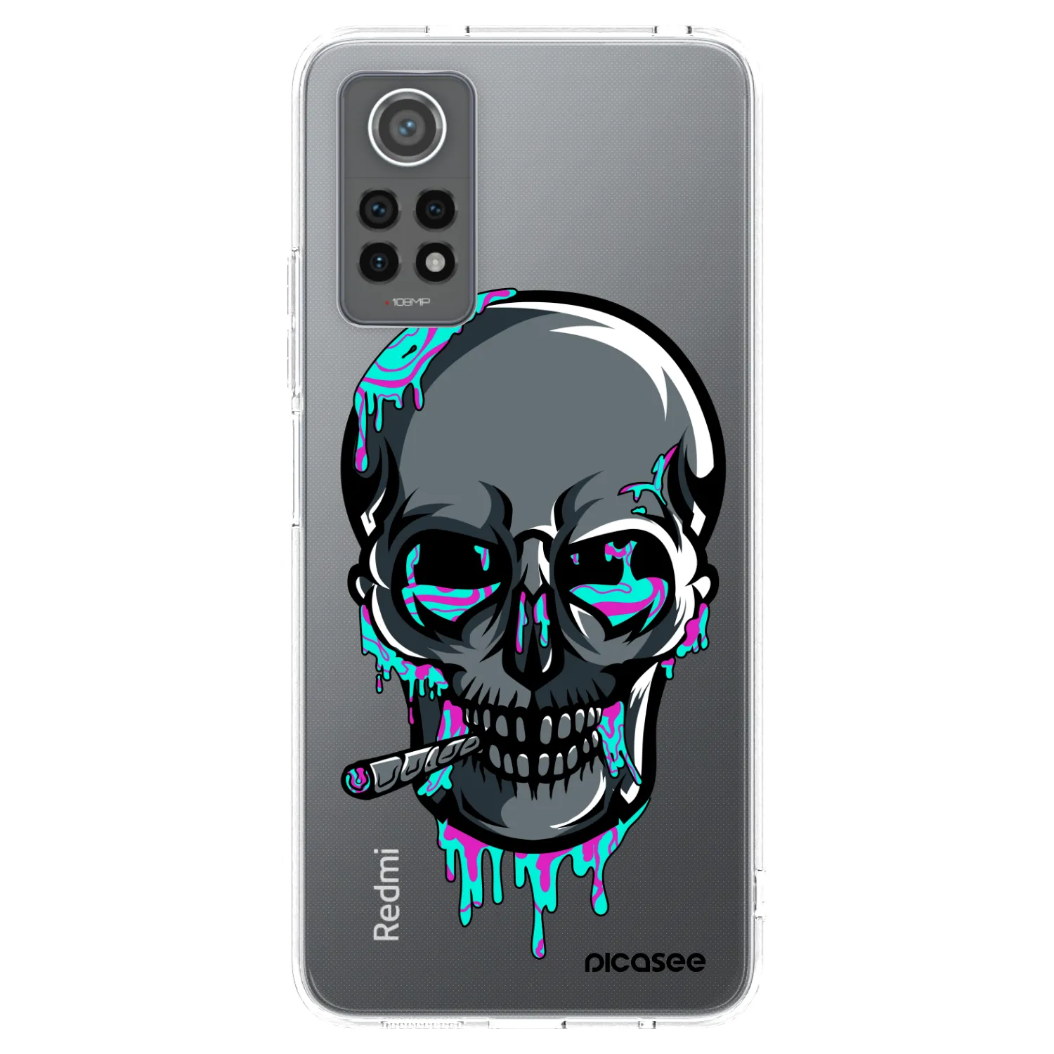 Picasee silikonový průhledný obal pro Xiaomi Redmi Note 12 Pro 4G - EARTH - Lebka 3.0