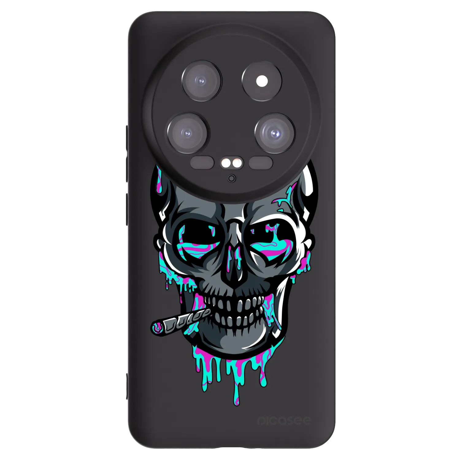 Picasee silikonový černý obal pro Xiaomi 14 Ultra - EARTH - Lebka 3.0