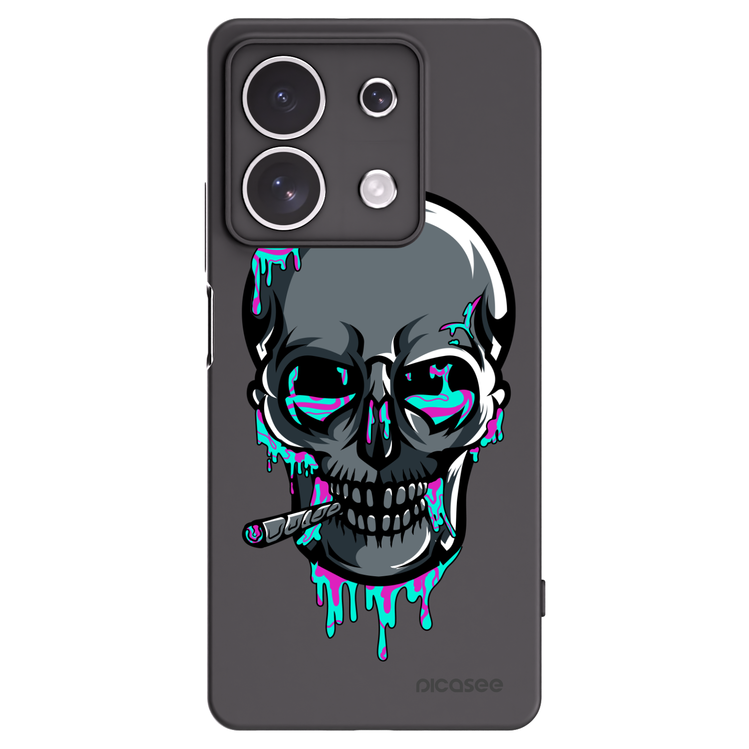 Picasee silikonový černý obal pro Xiaomi Redmi Note 13 4G - EARTH - Lebka 3.0