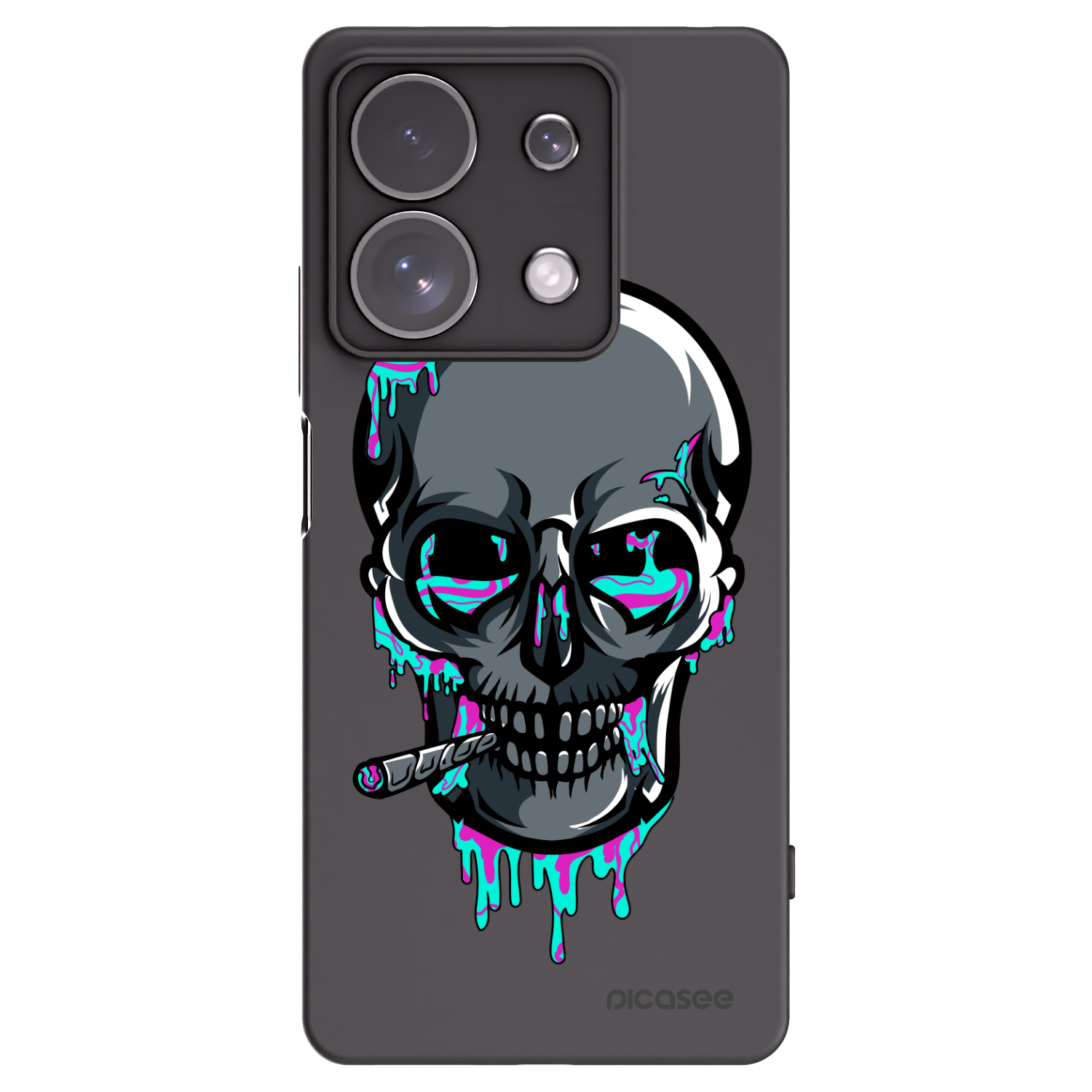 Picasee silikonový černý obal pro Xiaomi Redmi Note 13 Pro 4G - EARTH - Lebka 3.0