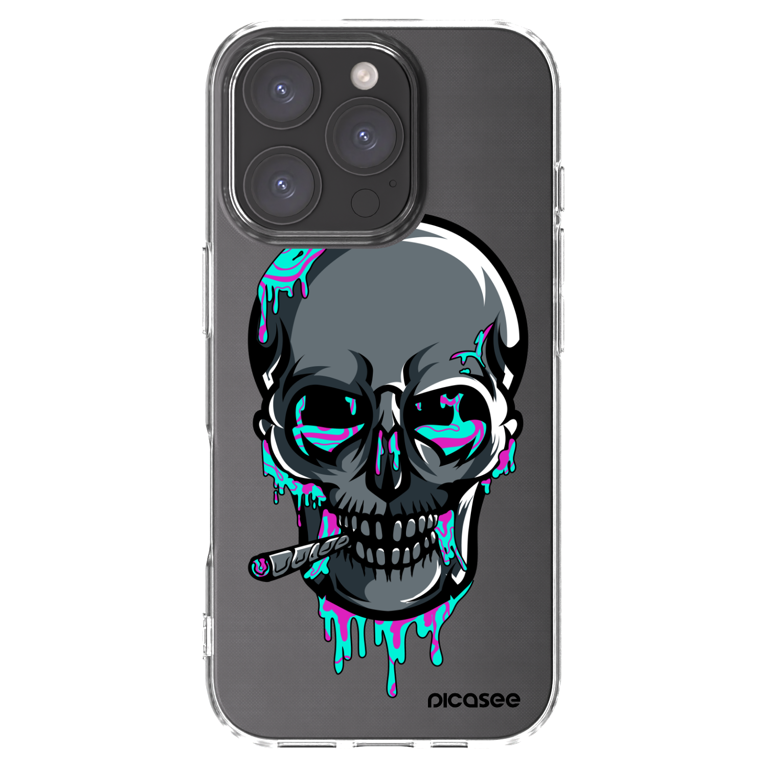 Picasee silikonový průhledný obal pro Apple iPhone 16 Pro - EARTH - Lebka 3.0