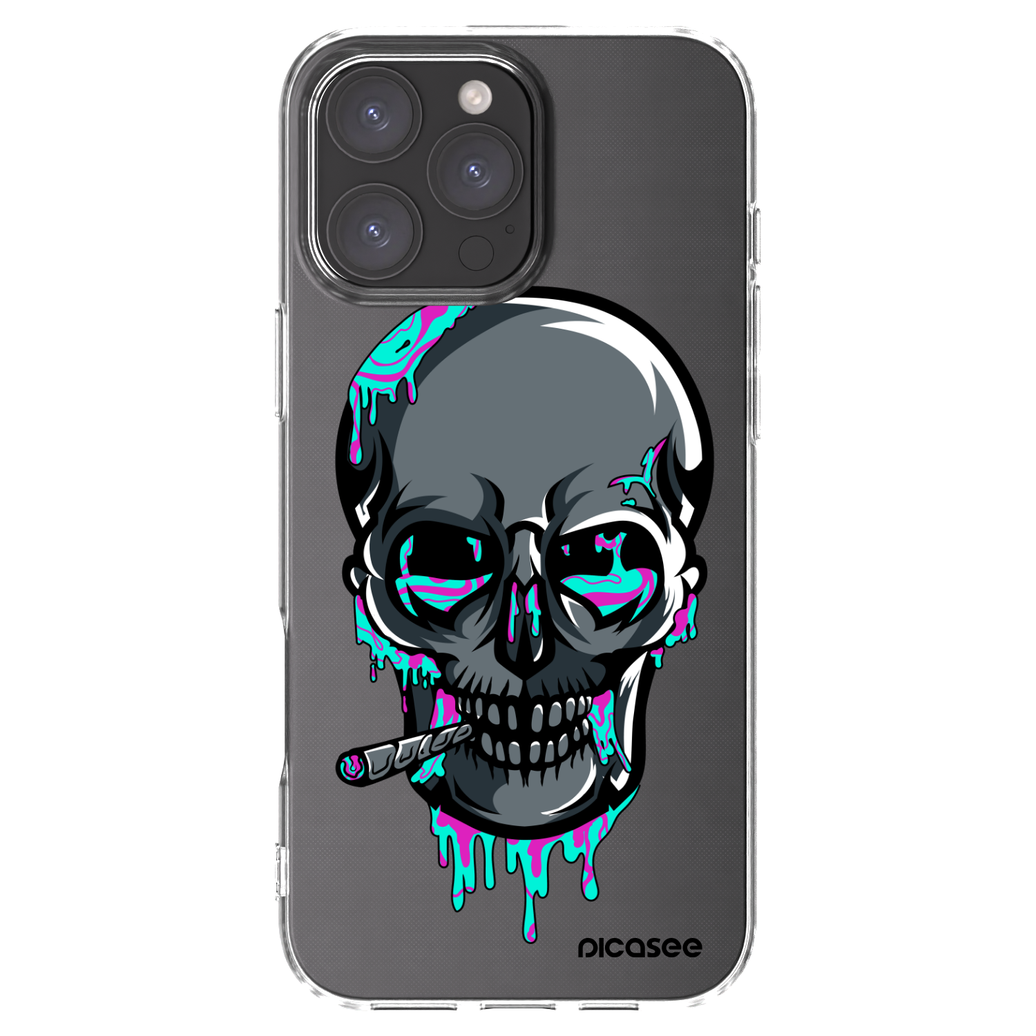 Picasee silikonový průhledný obal pro Apple iPhone 16 Pro Max - EARTH - Lebka 3.0