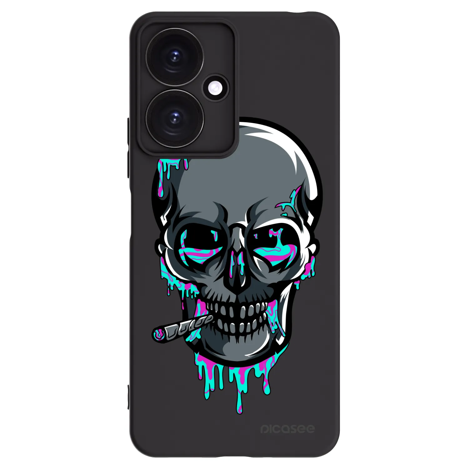 Picasee silikonový černý obal pro Xiaomi Redmi 13C 5G - EARTH - Lebka 3.0