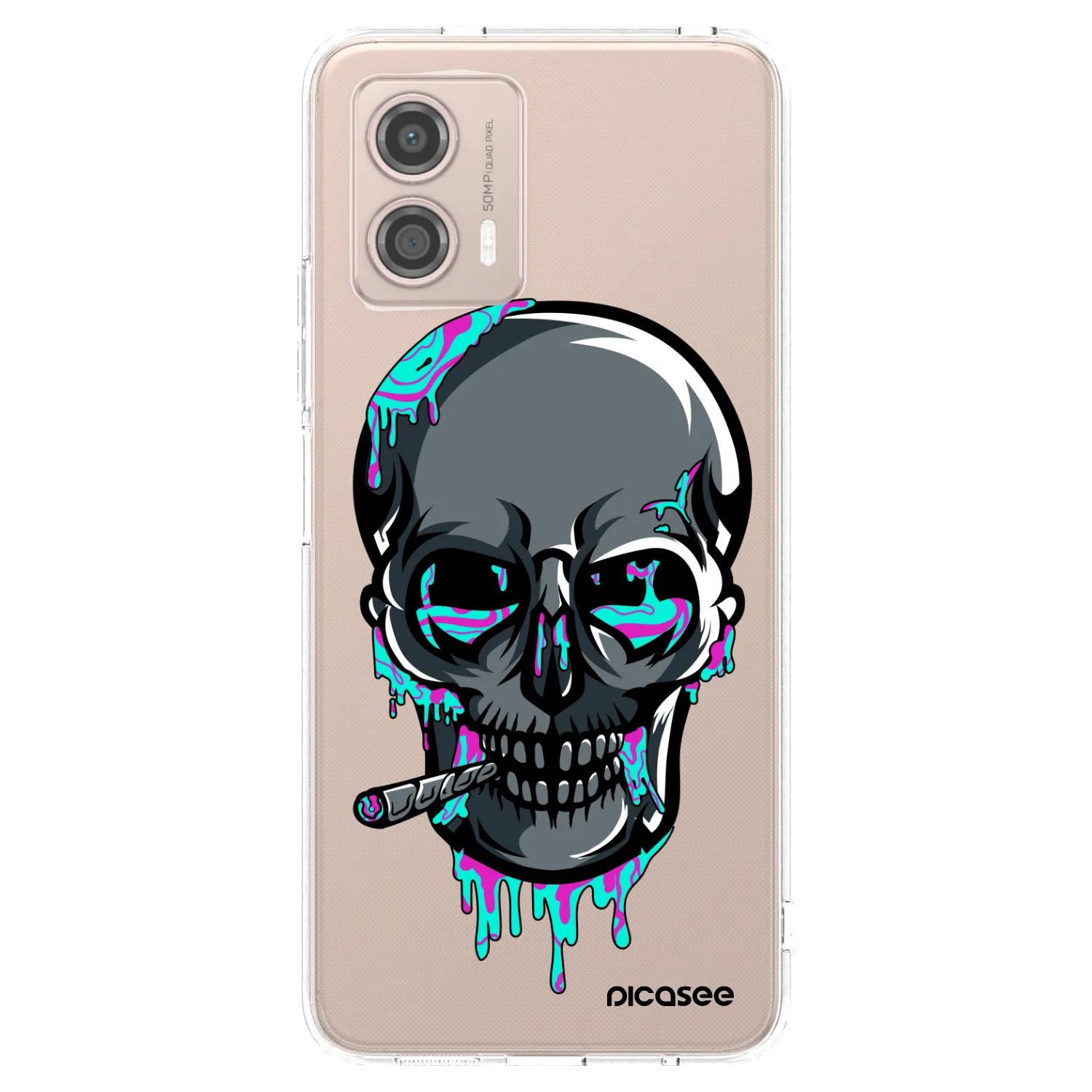 Picasee silikonový průhledný obal pro Motorola Moto G53 5G - EARTH - Lebka 3.0