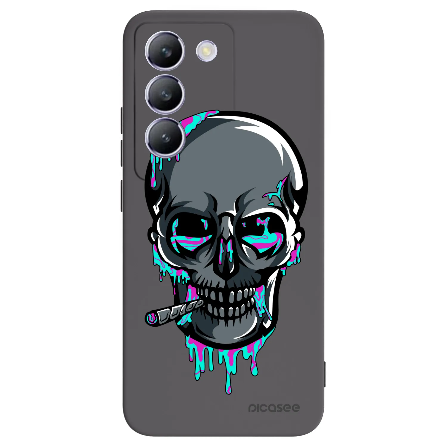 Picasee silikonový černý obal pro Vivo V40 SE 5G - EARTH - Lebka 3.0