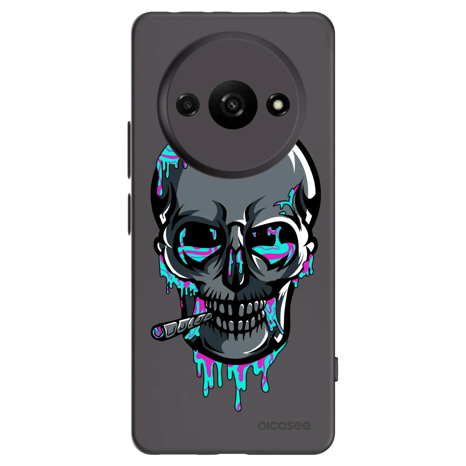 Picasee silikonový černý obal pro Xiaomi Redmi A3 - EARTH - Lebka 3.0