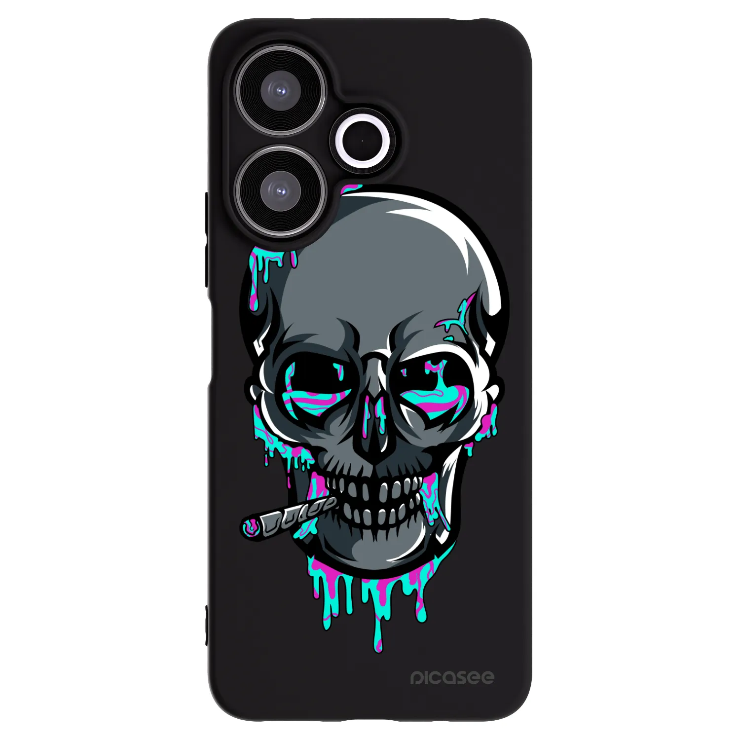Picasee silikonový černý obal pro Xiaomi Redmi 13 4G - EARTH - Lebka 3.0