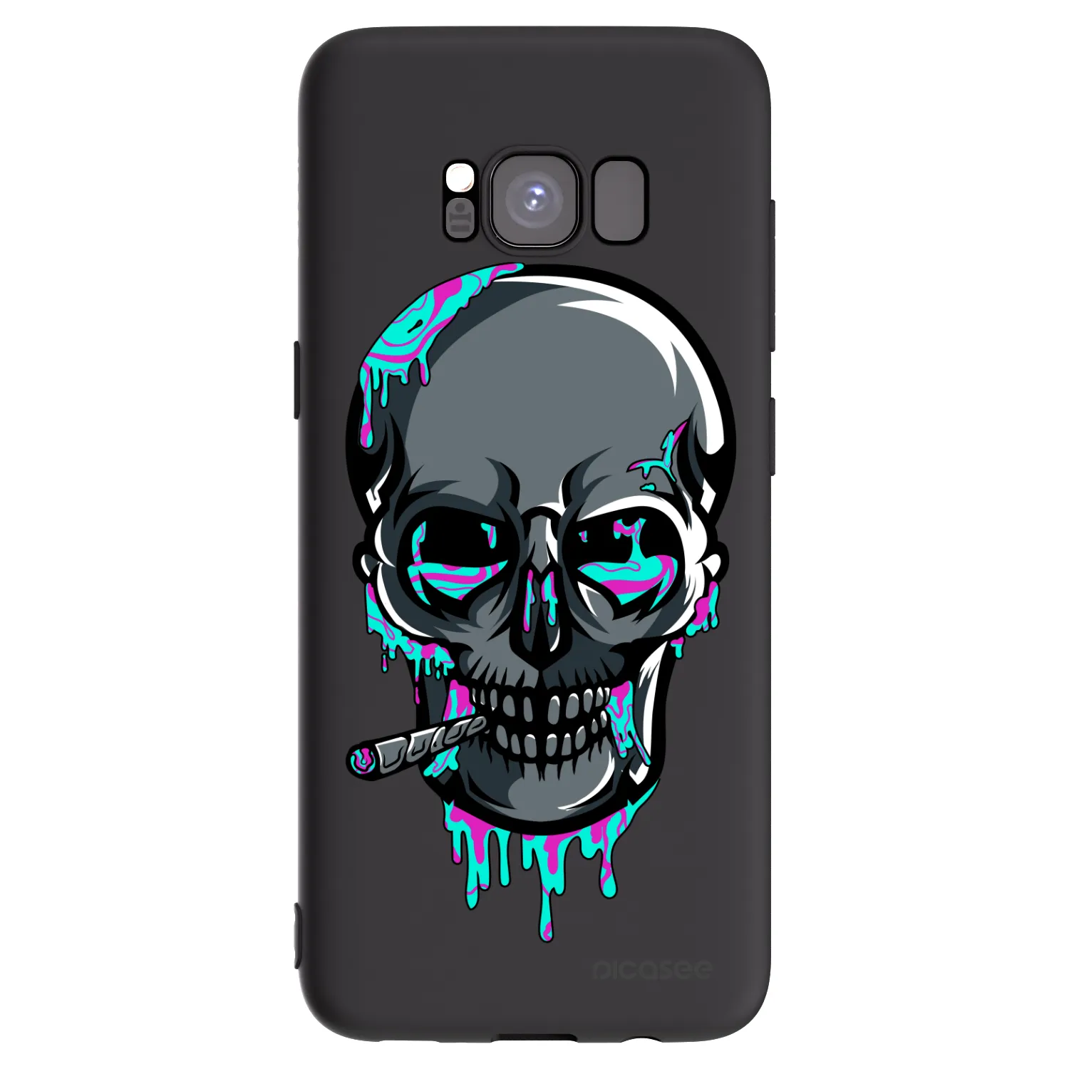 Picasee silikonový černý obal pro Samsung Galaxy S8 G950F - EARTH - Lebka 3.0