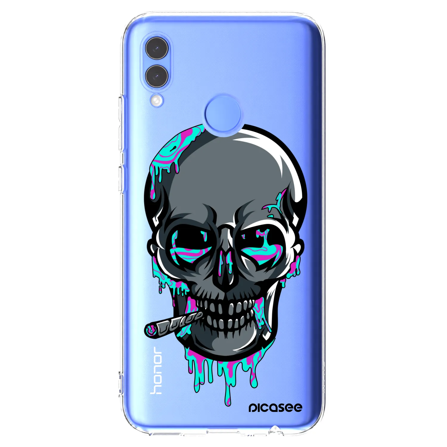 Picasee silikonový průhledný obal pro Huawei P Smart 2019 - EARTH - Lebka 3.0