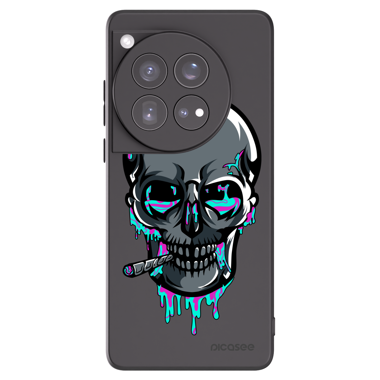 Picasee silikonový černý obal pro OnePlus 12 5G - EARTH - Lebka 3.0