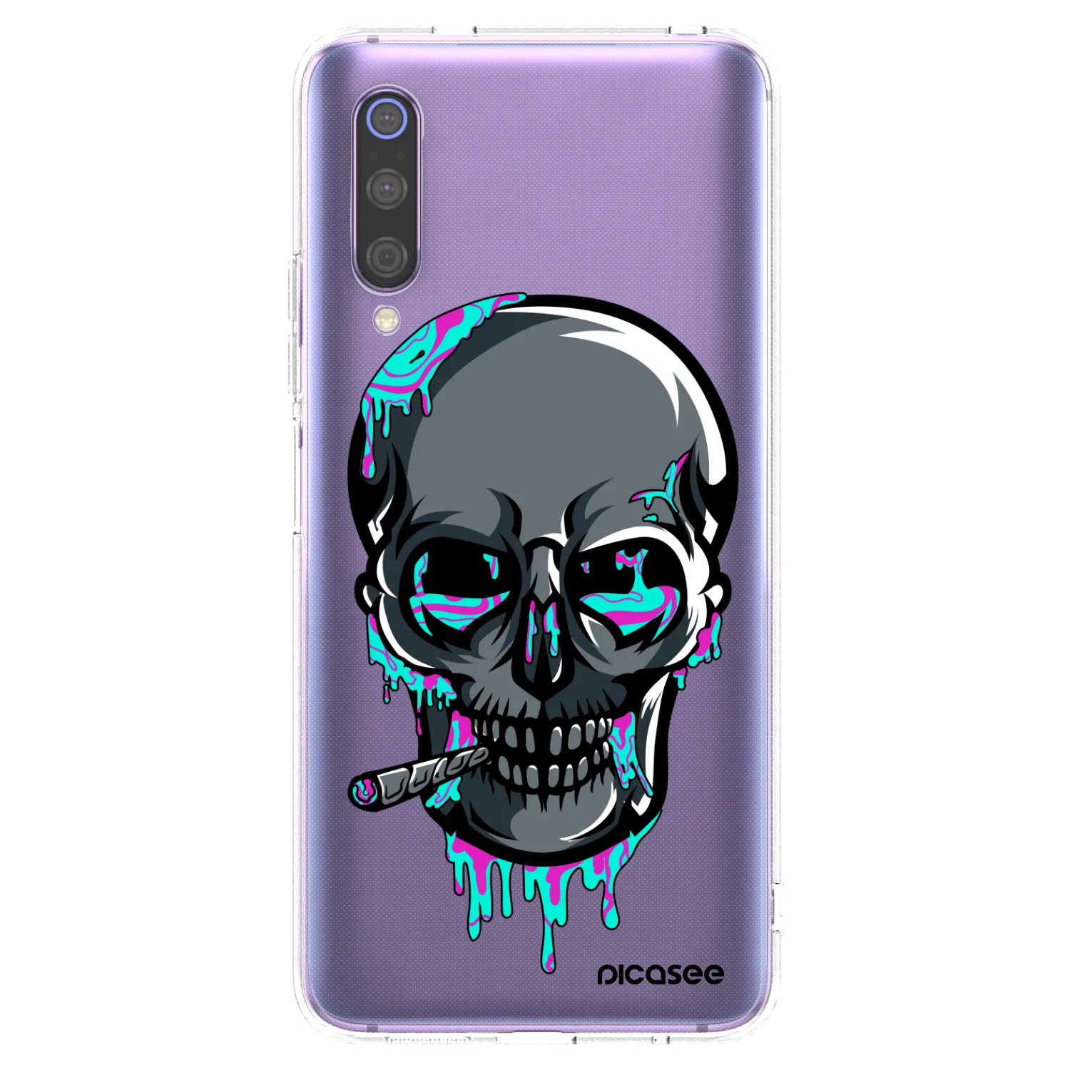 Picasee silikonový průhledný obal pro Xiaomi Mi 9 - EARTH - Lebka 3.0