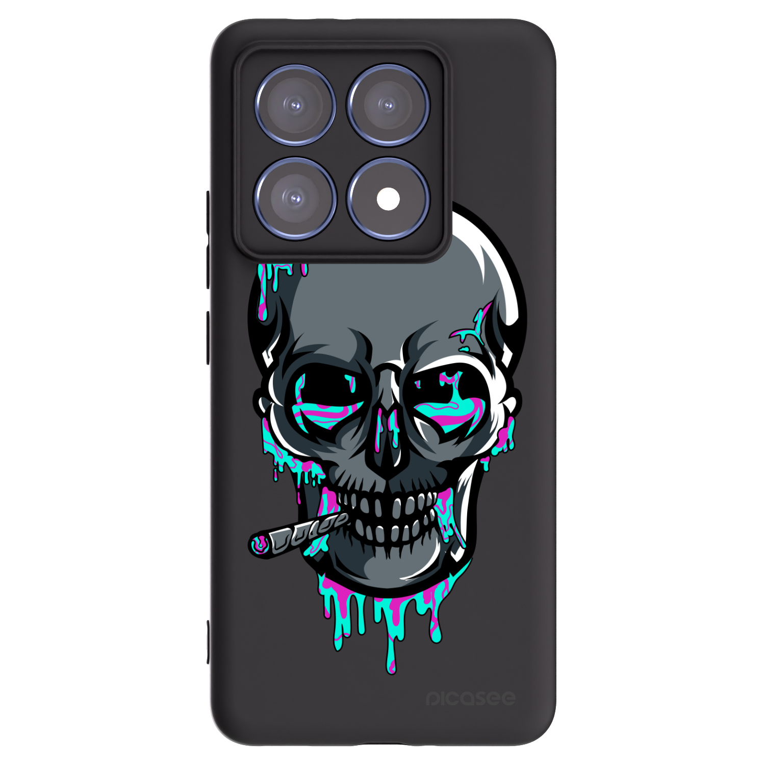 Picasee silikonový černý obal pro Xiaomi 14T Pro - EARTH - Lebka 3.0