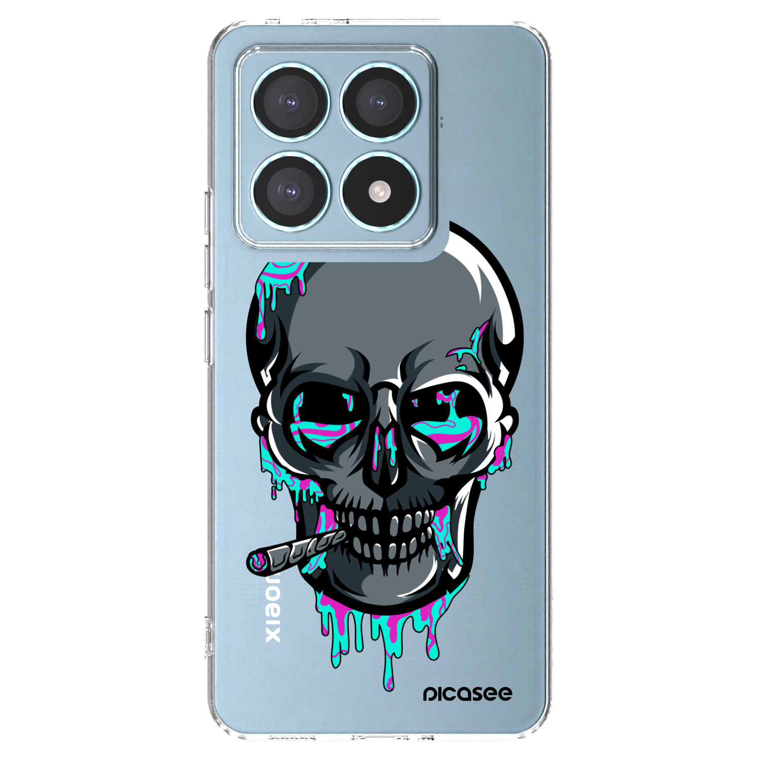 Picasee silikonový průhledný obal pro Xiaomi 14T Pro - EARTH - Lebka 3.0