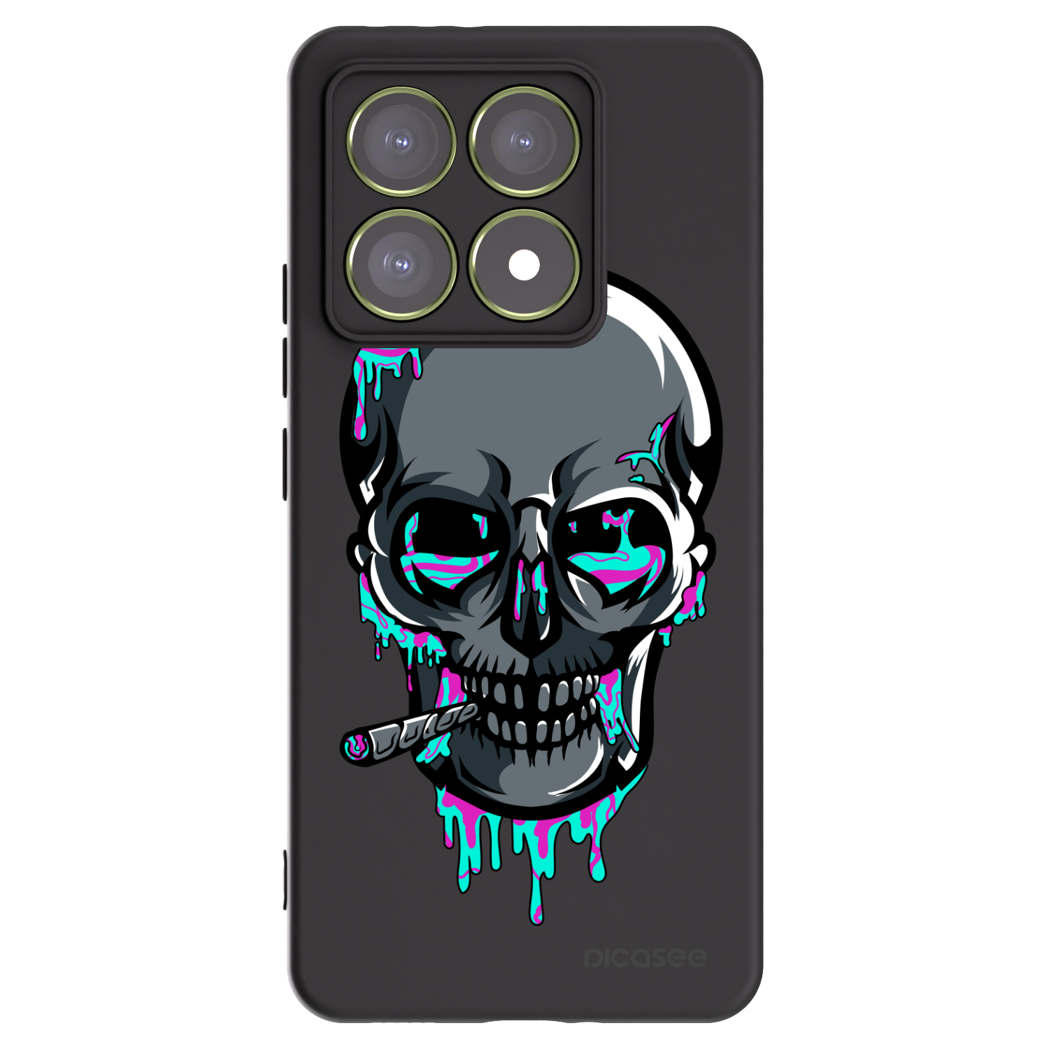 Picasee silikonový černý obal pro Xiaomi 14T - EARTH - Lebka 3.0