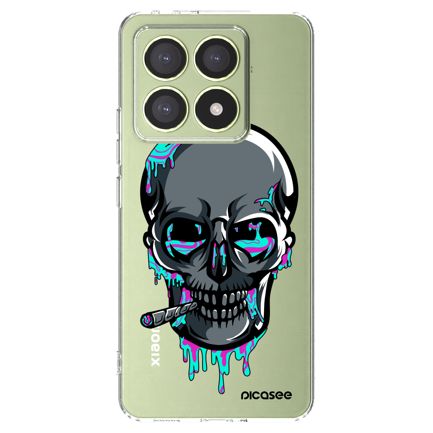 Picasee silikonový průhledný obal pro Xiaomi 14T - EARTH - Lebka 3.0