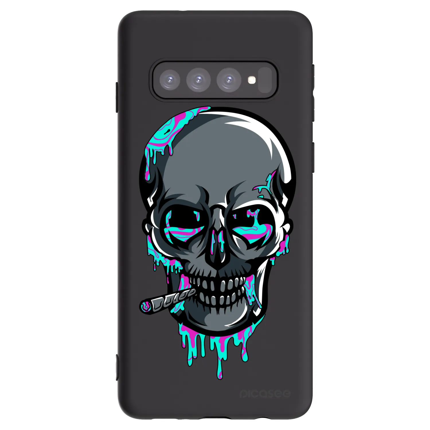 Picasee silikonový černý obal pro Samsung Galaxy S10 G973 - EARTH - Lebka 3.0