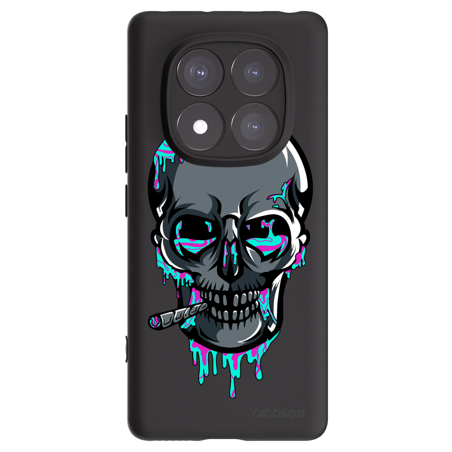 Picasee silikonový černý obal pro Xiaomi Redmi Note 14 Pro 5G - EARTH - Lebka 3.0