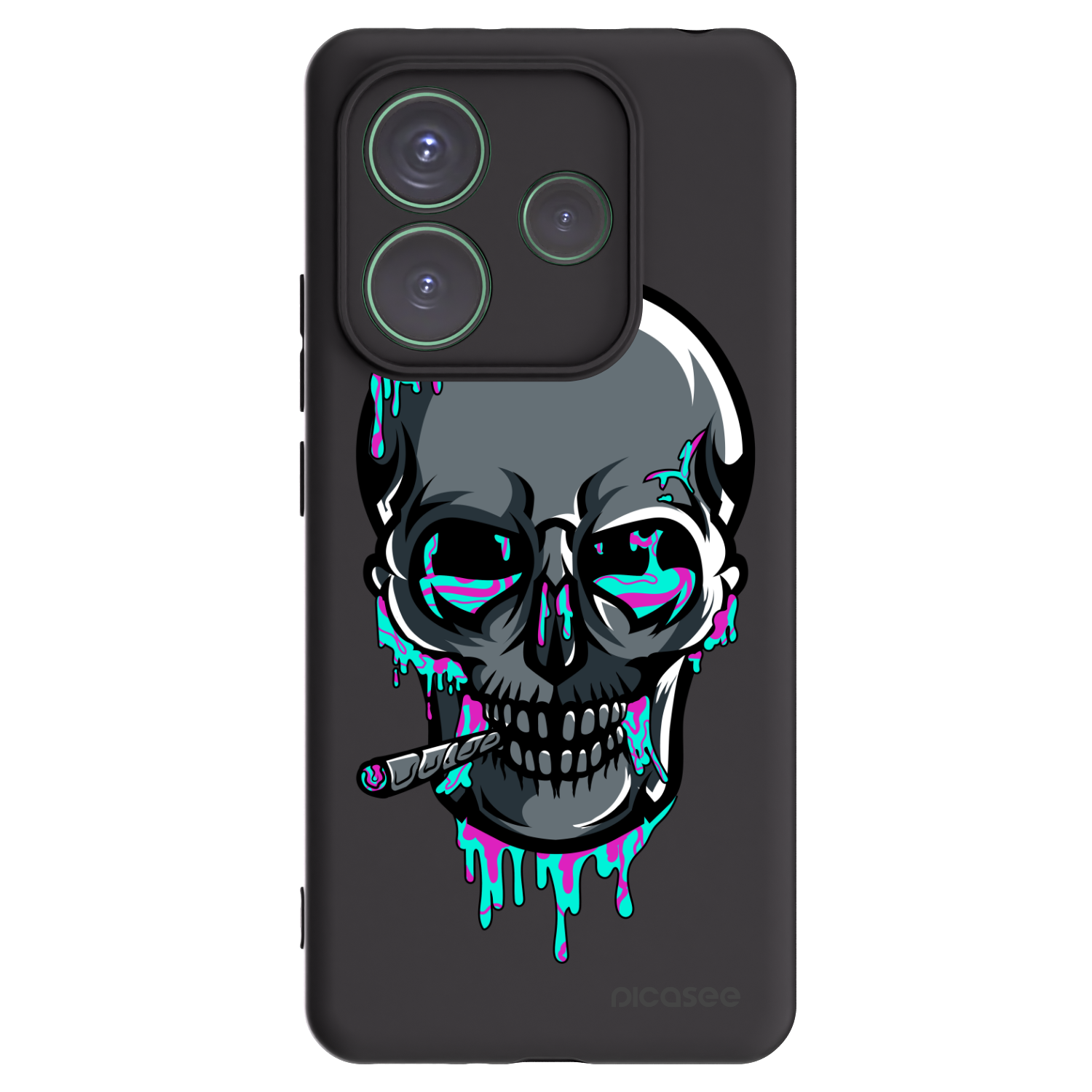 Picasee silikonový černý obal pro Xiaomi Redmi Note 14 5G - EARTH - Lebka 3.0