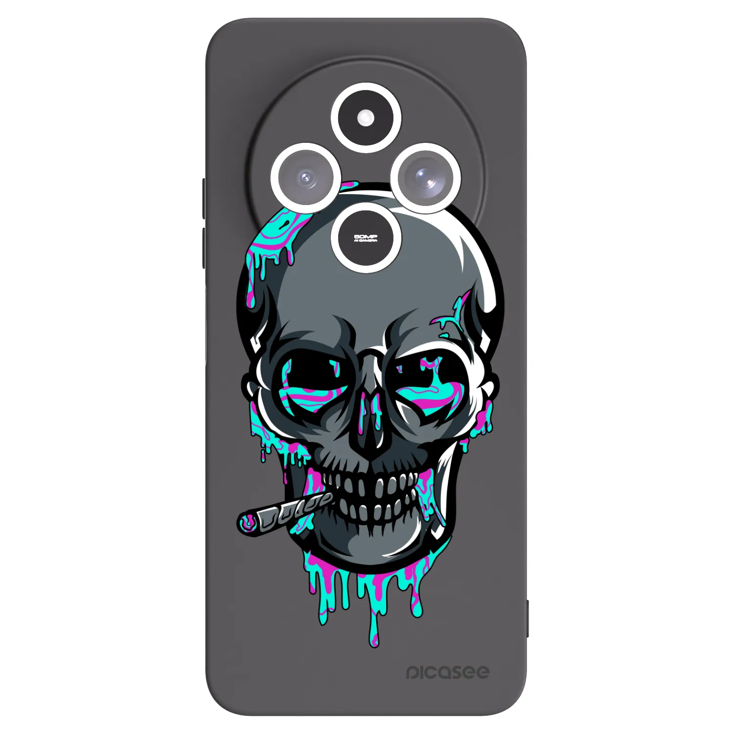 Picasee silikonový černý obal pro Xiaomi Redmi 14C - EARTH - Lebka 3.0