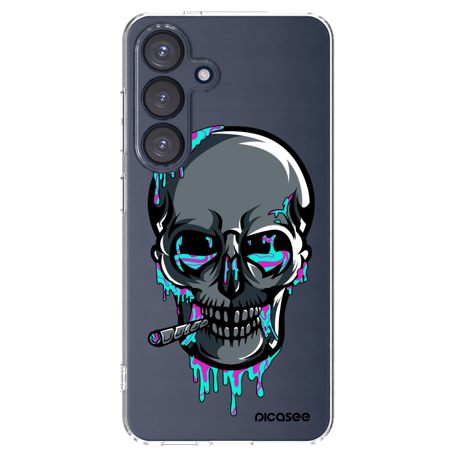 Picasee silikonový průhledný obal pro Samsung Galaxy S25 5G - EARTH - Lebka 3.0