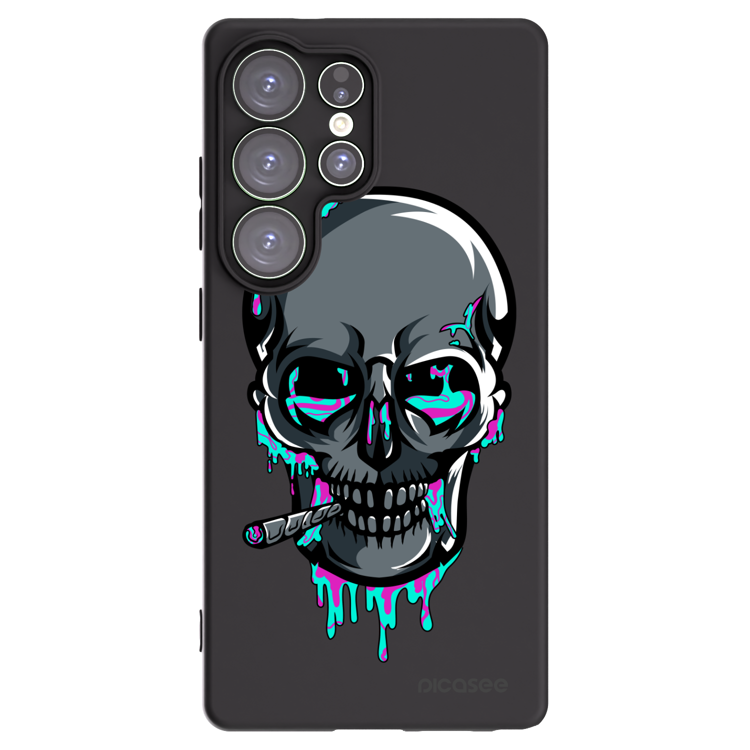 Picasee silikonový černý obal pro Samsung Galaxy S25 Ultra 5G - EARTH - Lebka 3.0