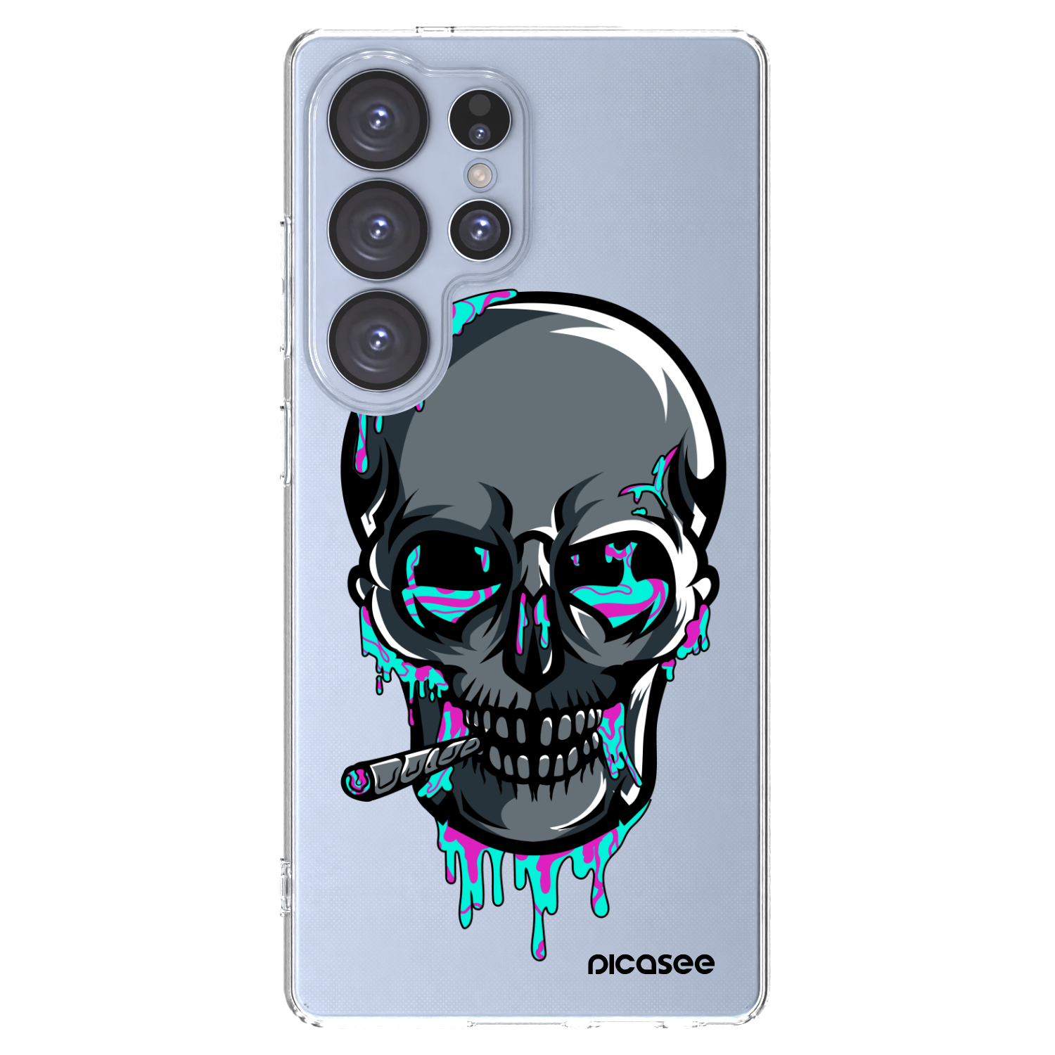 Picasee silikonový průhledný obal pro Samsung Galaxy S25 Ultra 5G - EARTH - Lebka 3.0