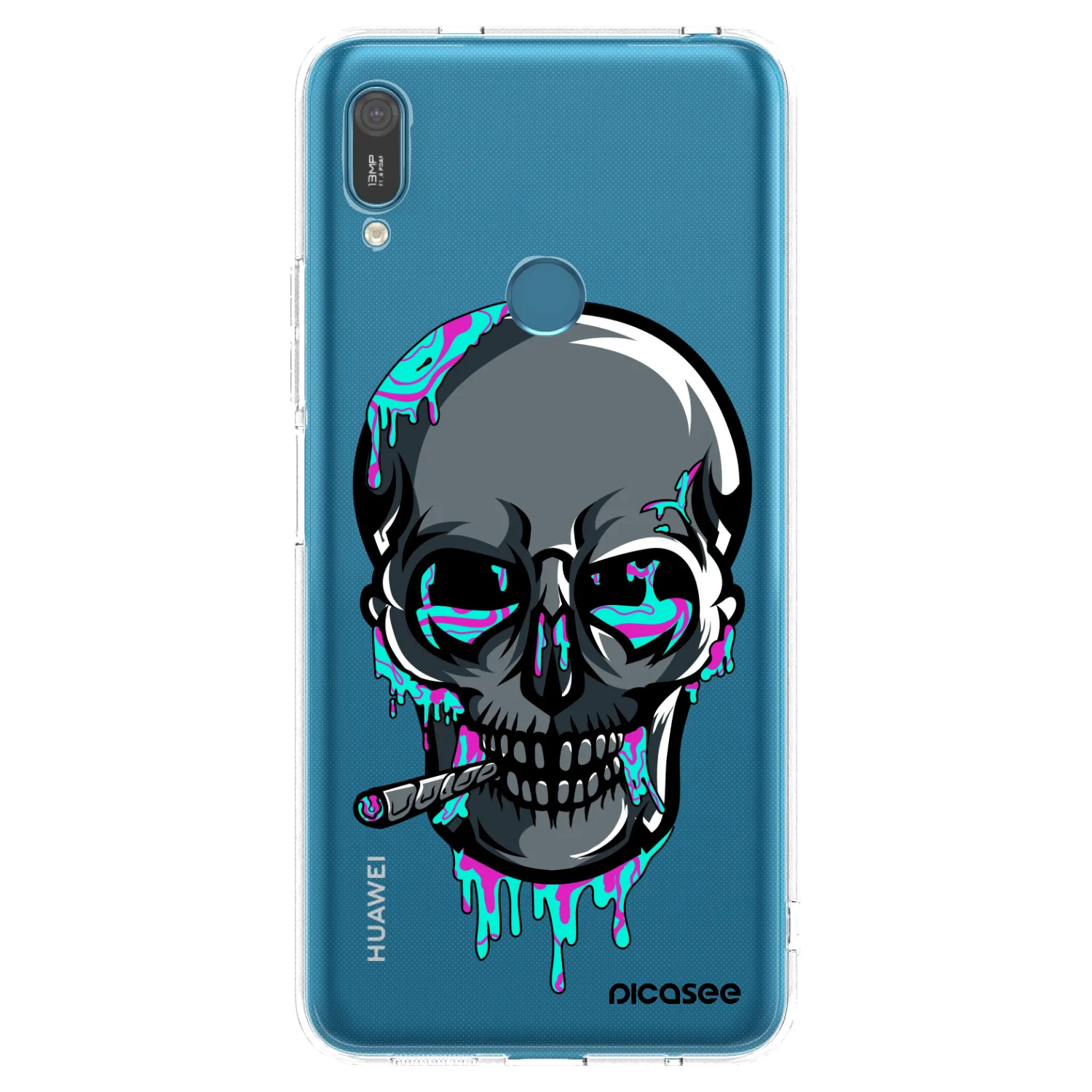 Picasee silikonový průhledný obal pro Huawei Y7 2019 - EARTH - Lebka 3.0