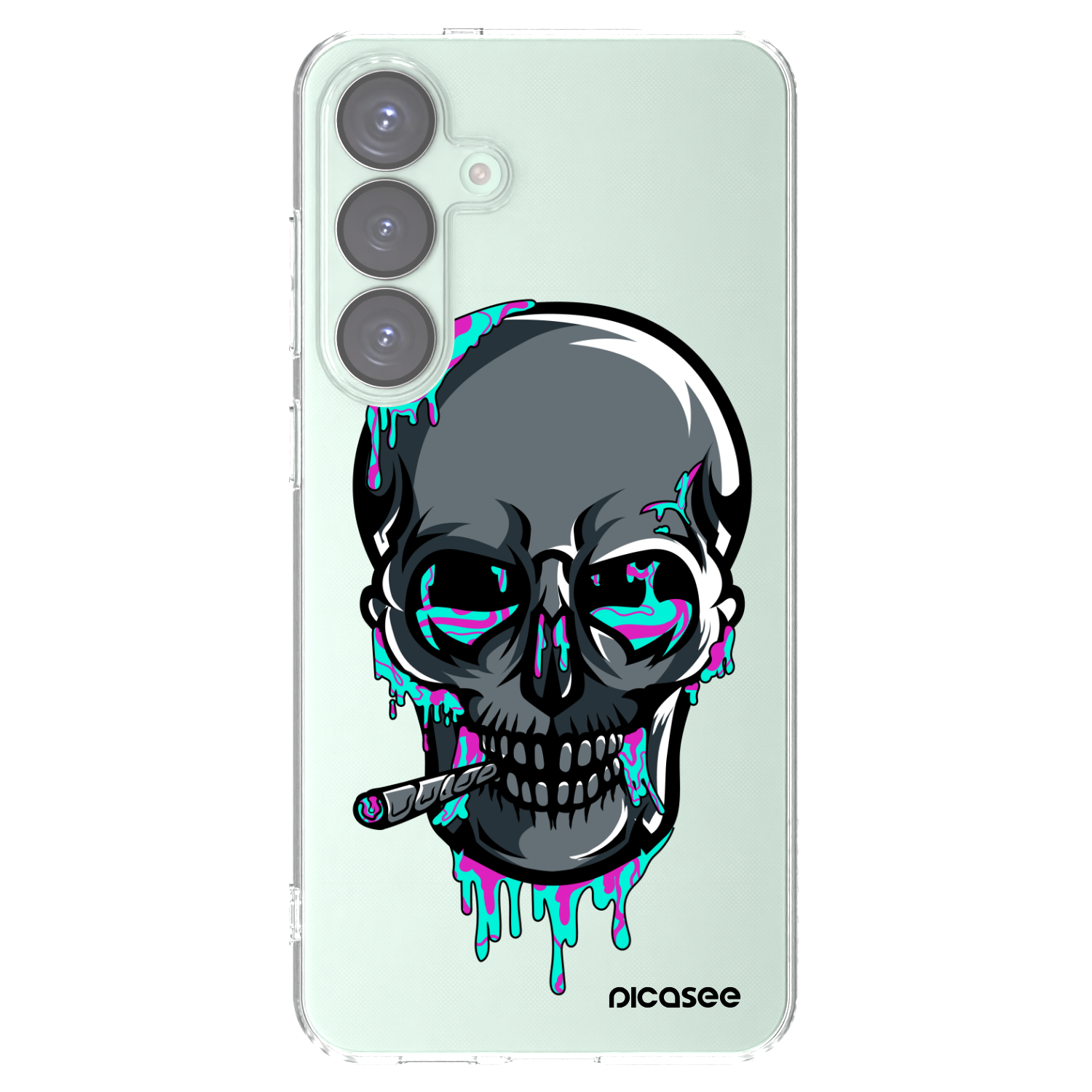 Picasee silikonový průhledný obal pro Samsung Galaxy S25+ 5G - EARTH - Lebka 3.0