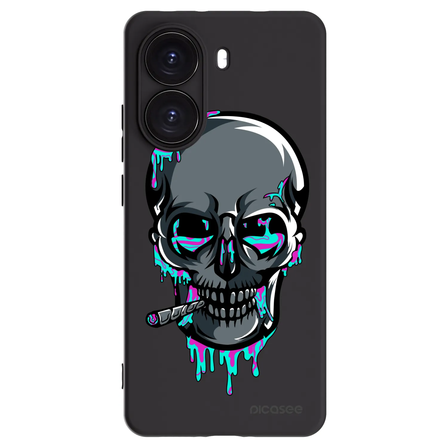 Picasee silikonový černý obal pro Xiaomi Poco X7 Pro 5G - EARTH - Lebka 3.0
