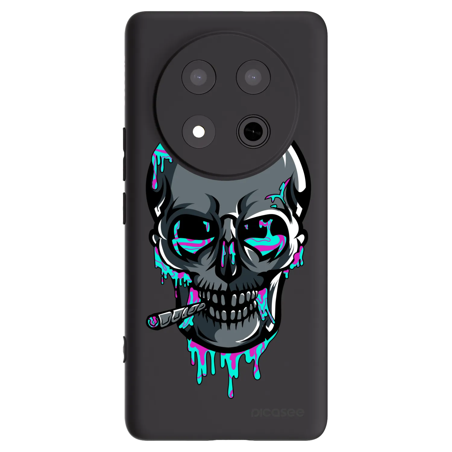 Picasee silikonový černý obal pro Honor Magic7 Lite 5G - EARTH - Lebka 3.0