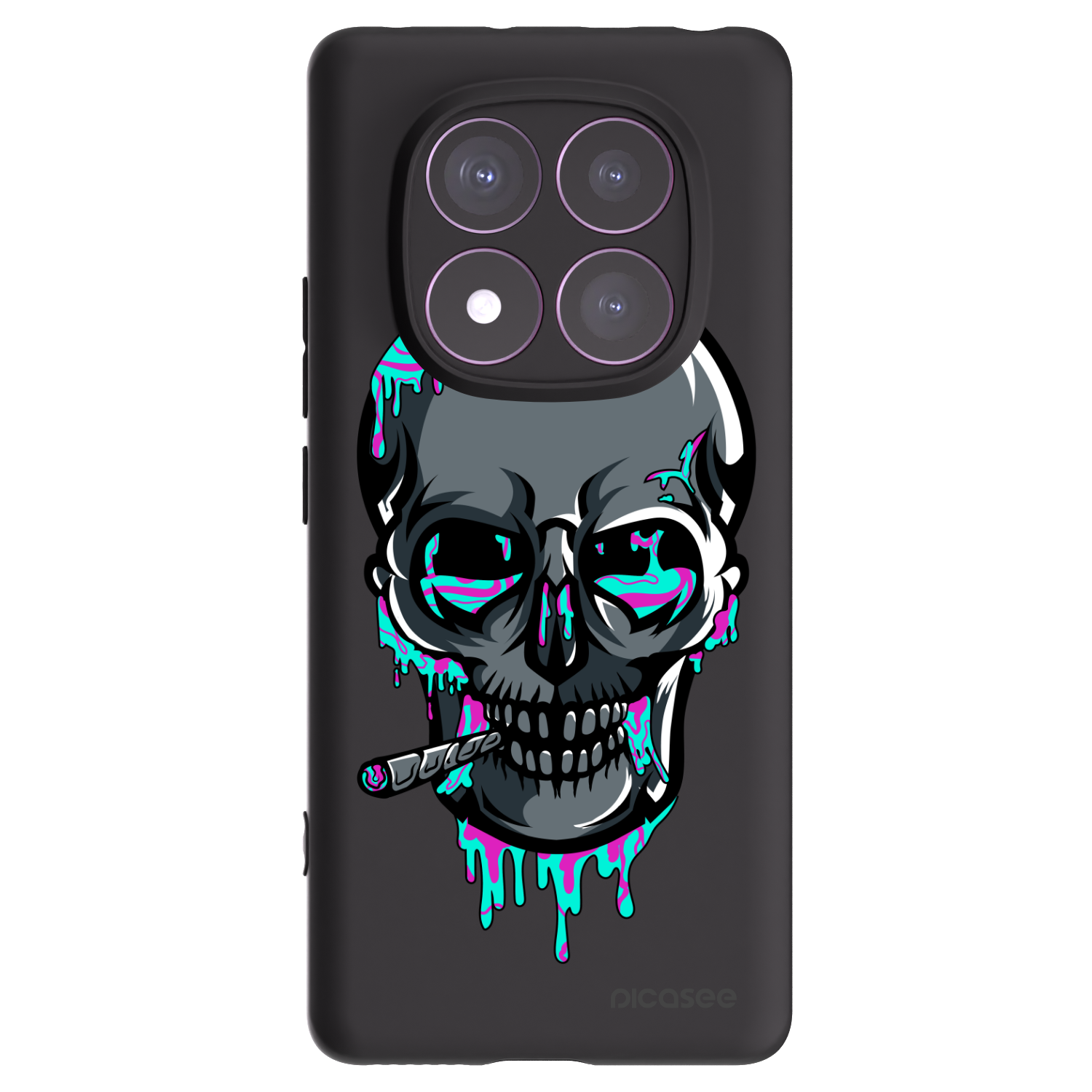 Picasee silikonový černý obal pro Xiaomi Redmi Note 14 Pro 4G - EARTH - Lebka 3.0