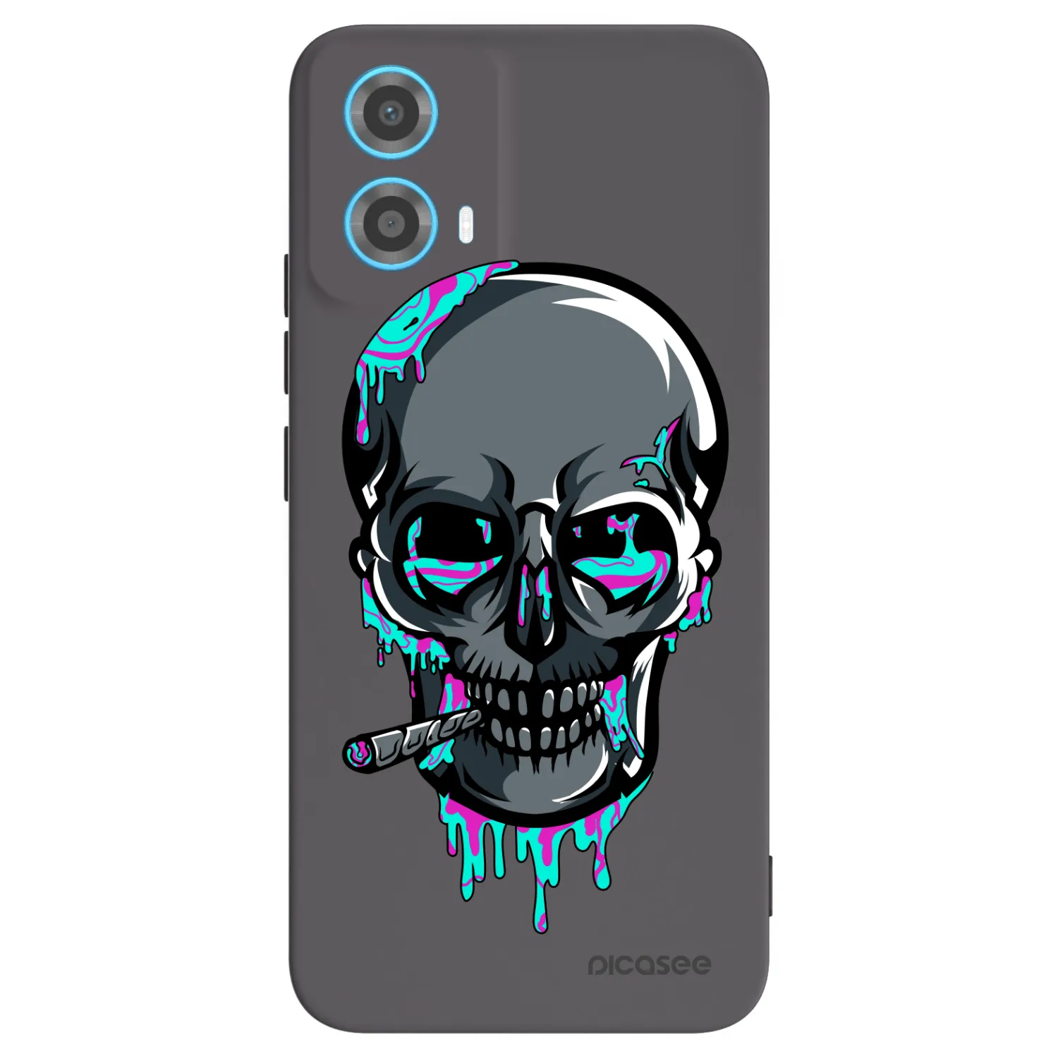 Picasee silikonový černý obal pro Motorola Moto G34 5G - EARTH - Lebka 3.0