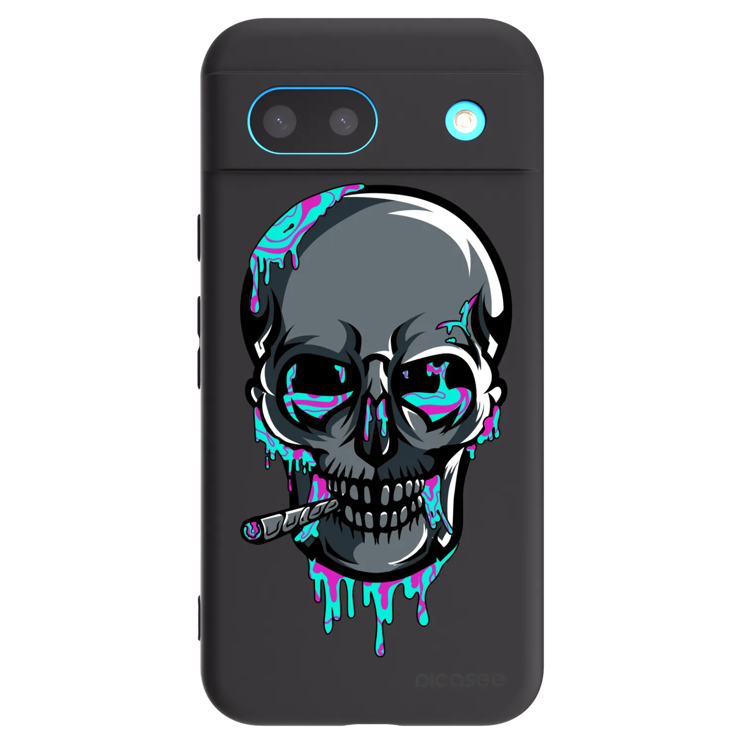 Picasee silikonový černý obal pro Google Pixel 8a - EARTH - Lebka 3.0