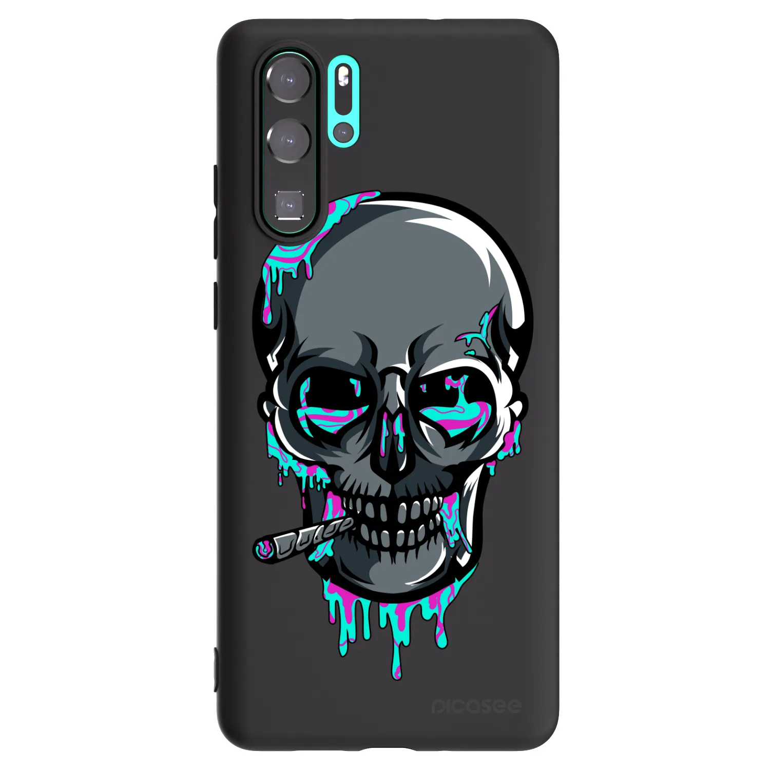 Picasee silikonový černý obal pro Huawei P30 Pro - EARTH - Lebka 3.0