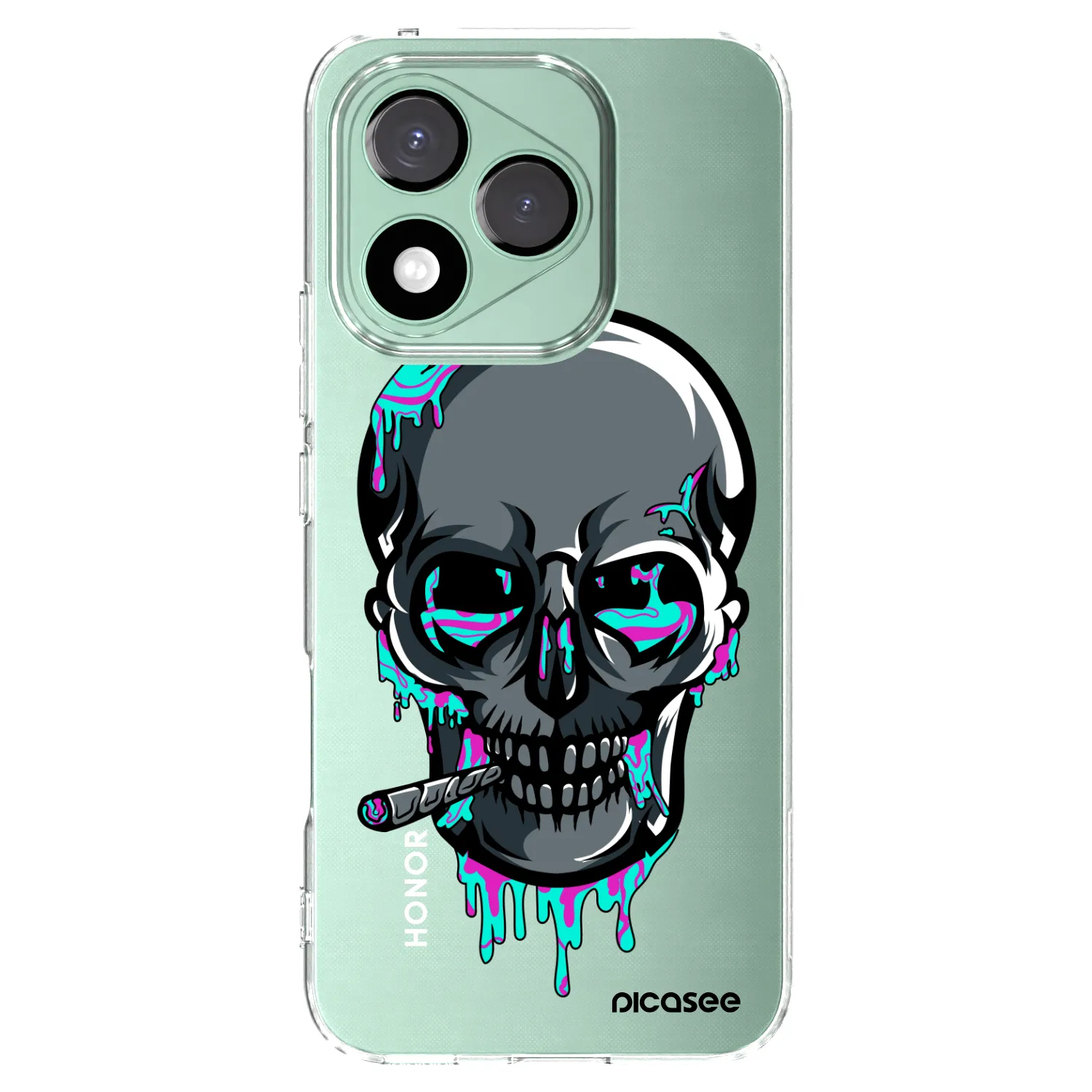 Picasee silikonový průhledný obal pro Honor 400 Lite 5G - EARTH - Lebka 3.0