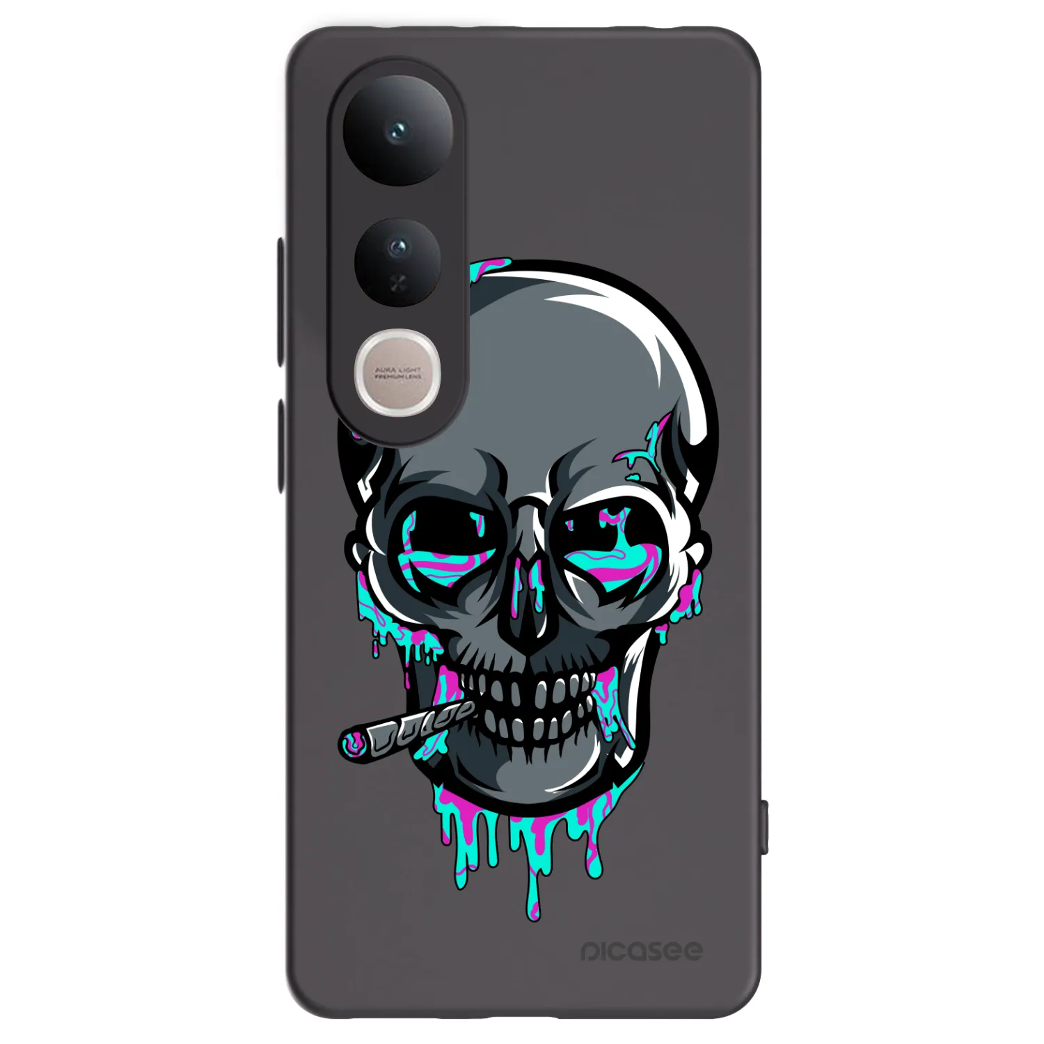 Picasee silikonový černý obal pro Vivo V50 Lite 5G - EARTH - Lebka 3.0