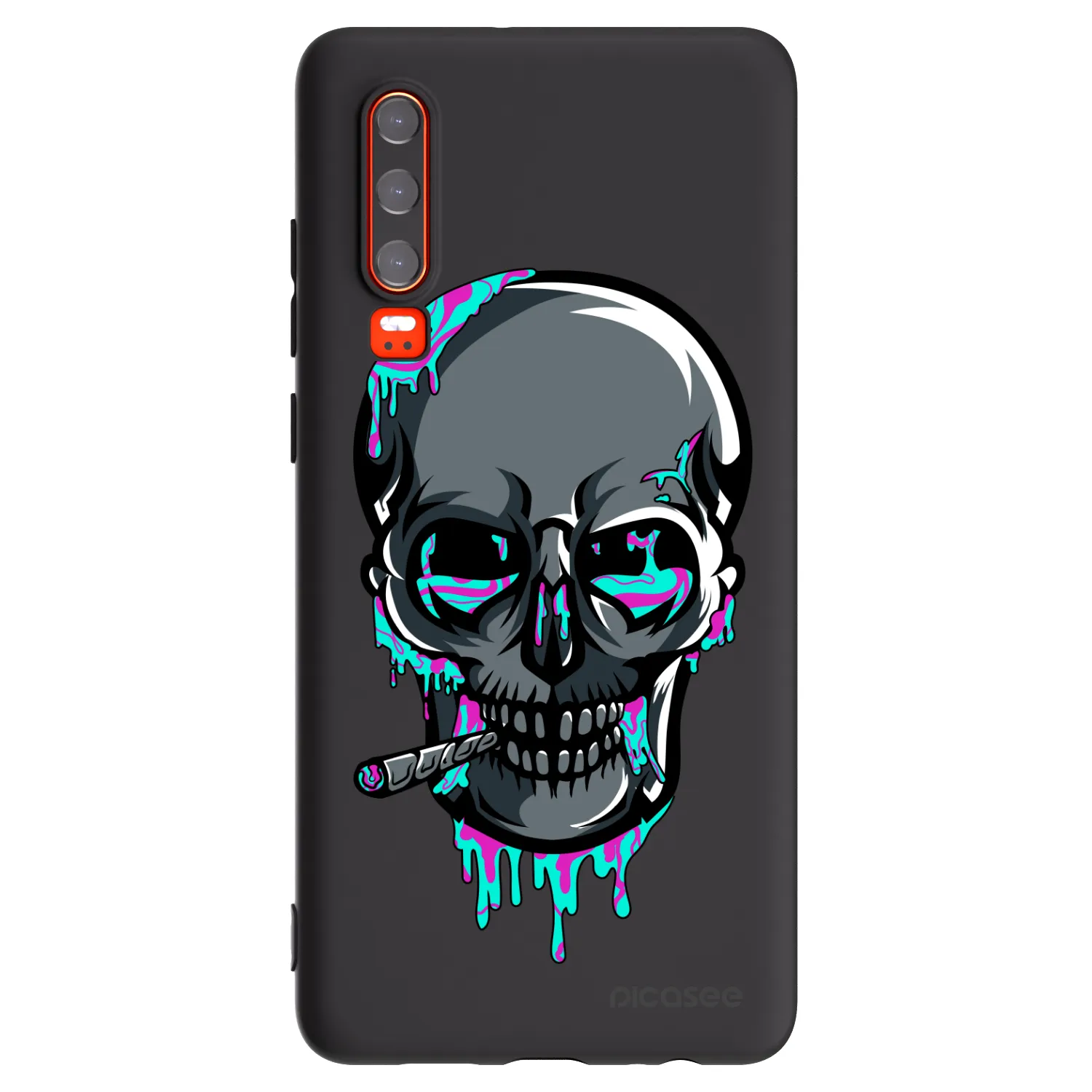 Picasee silikonový černý obal pro Huawei P30 - EARTH - Lebka 3.0