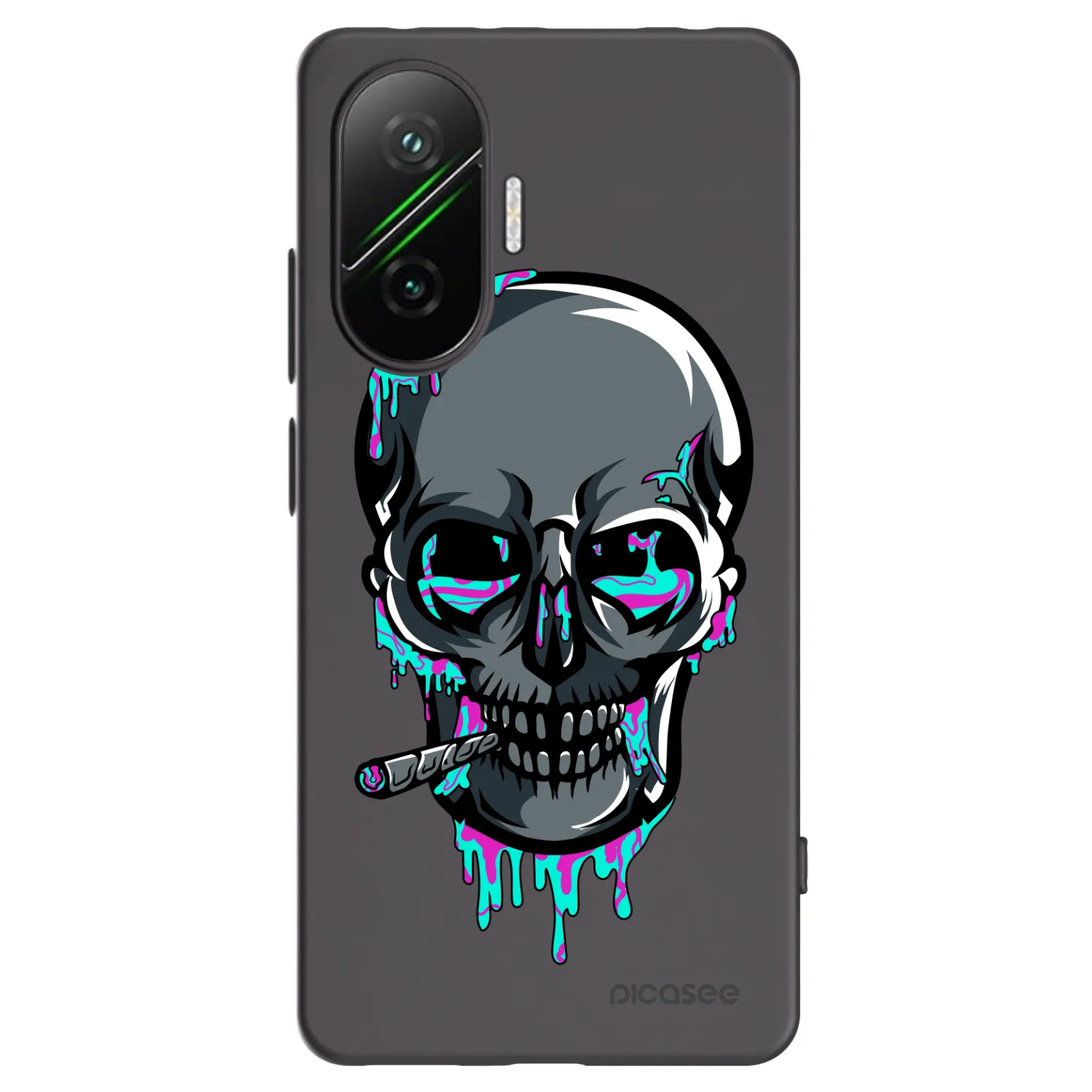 Picasee silikonový černý obal pro Xiaomi Poco F7 5G - EARTH - Lebka 3.0