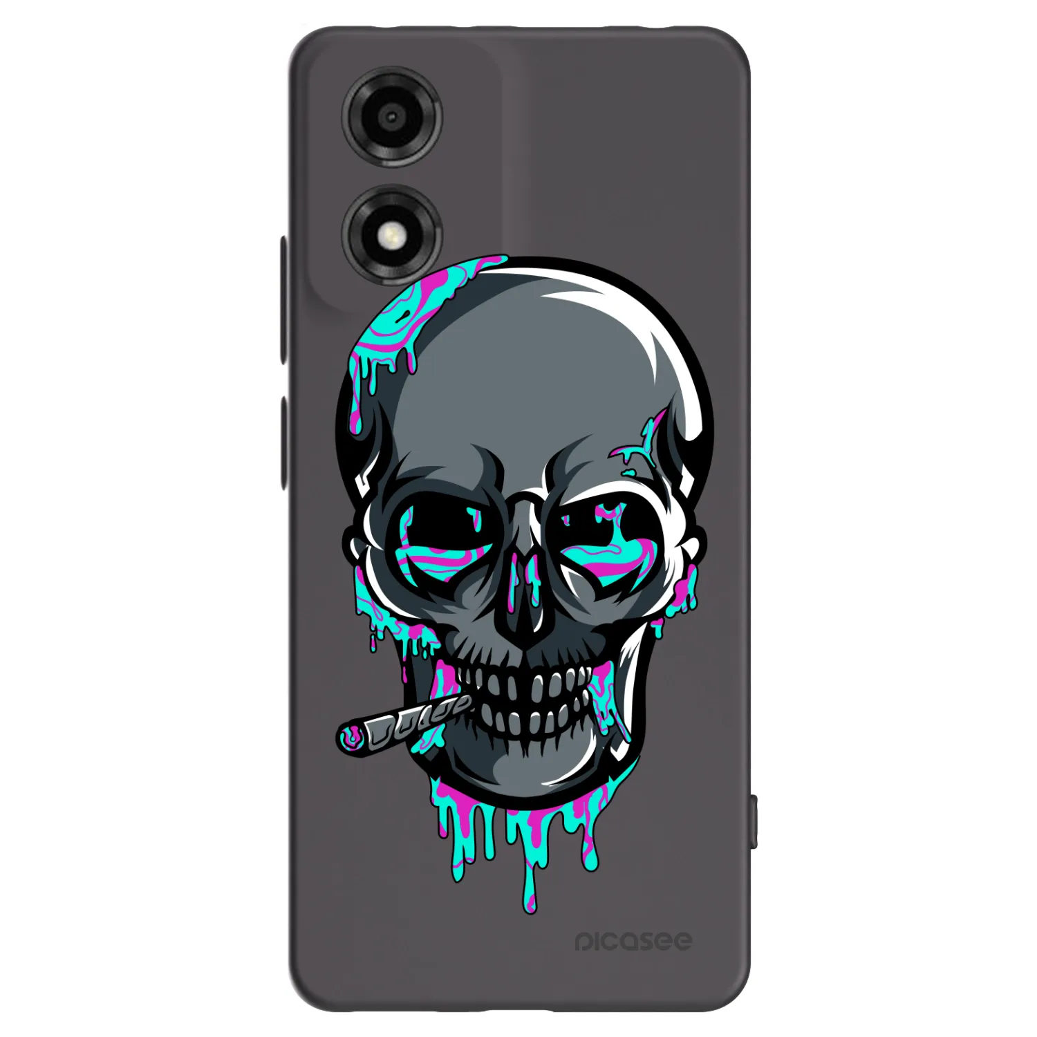 Picasee silikonový černý obal pro Motorola Moto E14 - EARTH - Lebka 3.0