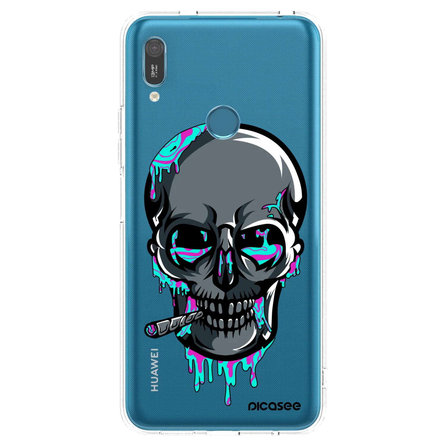 Picasee silikonový průhledný obal pro Huawei Y6 2019 - EARTH - Lebka 3.0
