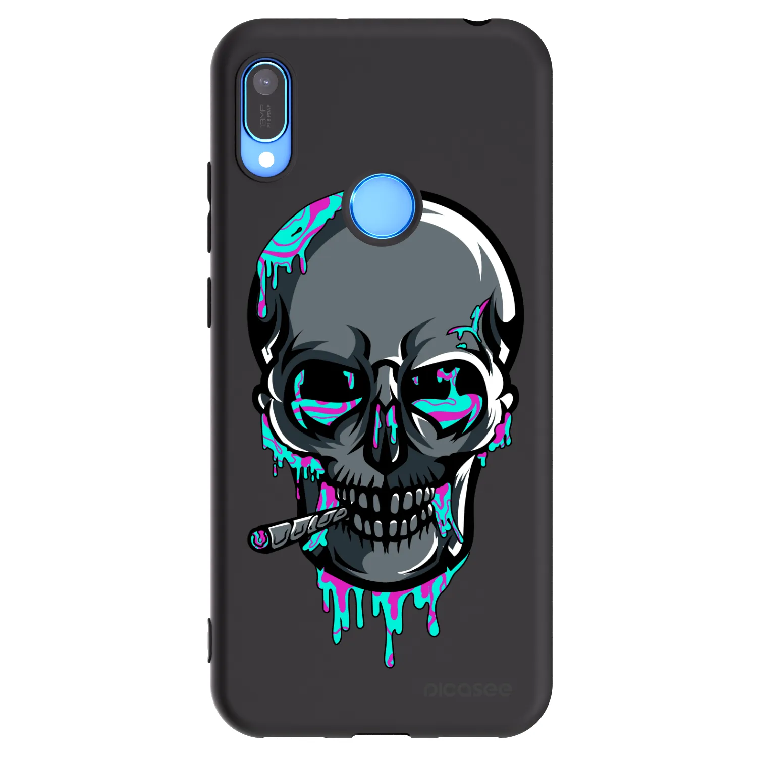 Picasee silikonový černý obal pro Huawei Y6 2019 - EARTH - Lebka 3.0