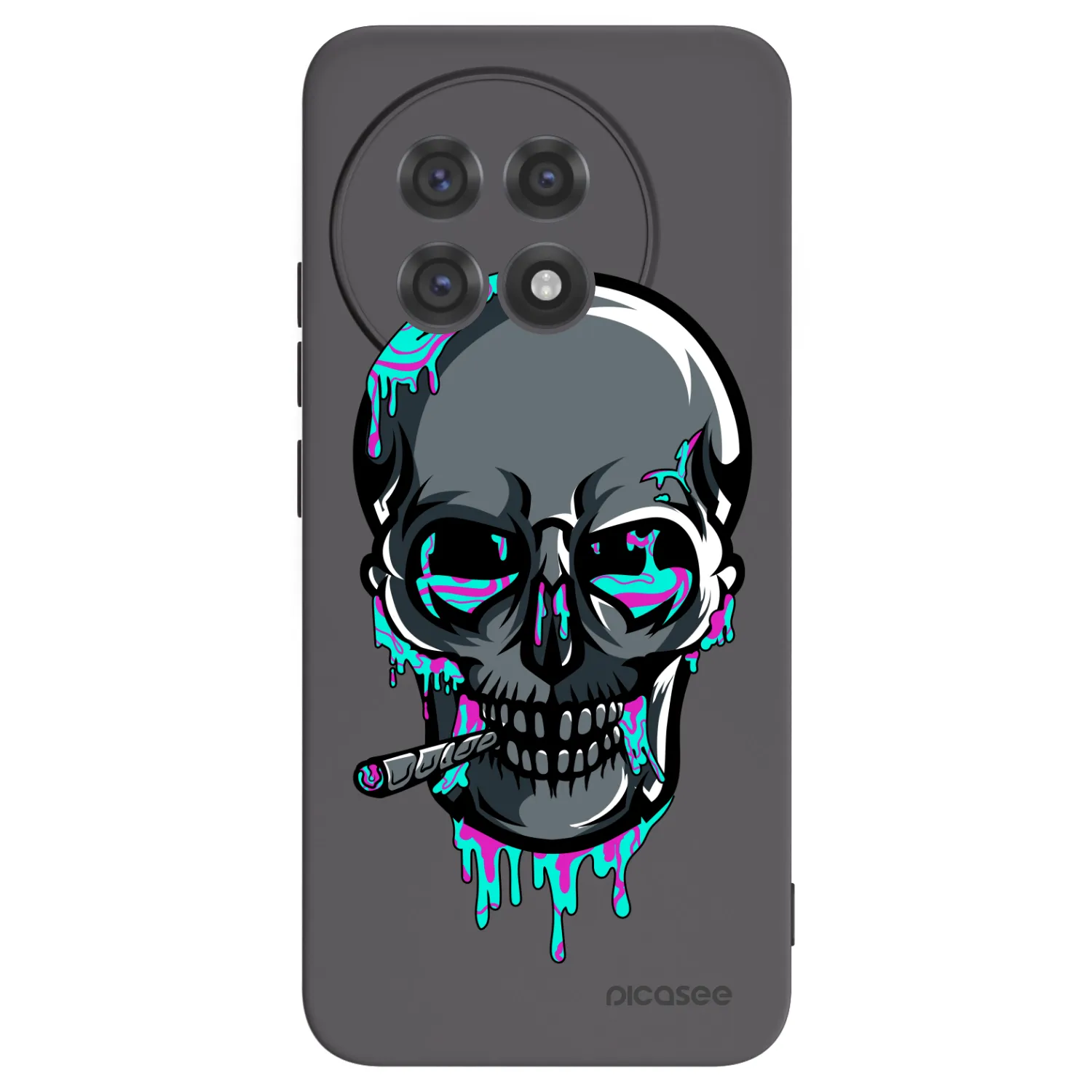 Picasee silikonový černý obal pro OnePlus 13R 5G - EARTH - Lebka 3.0