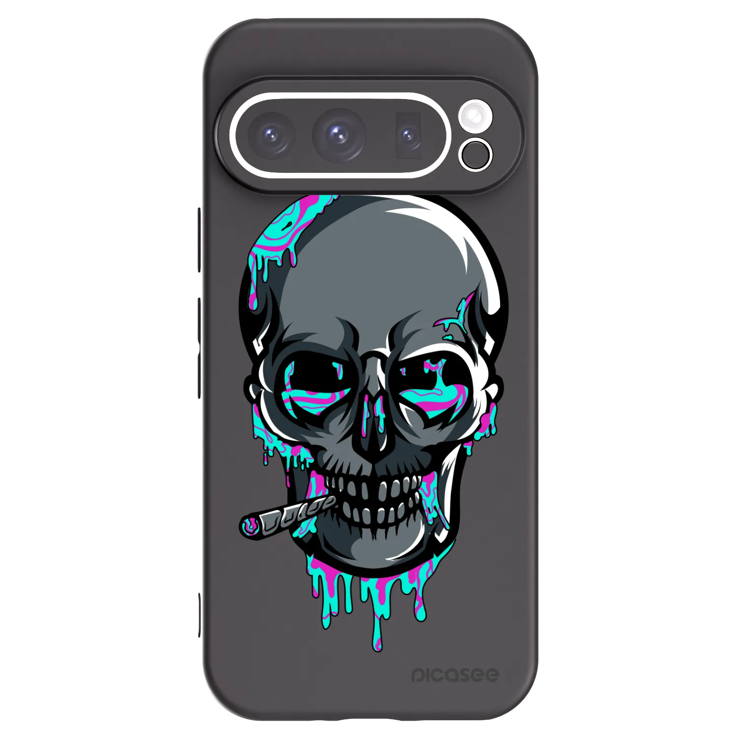 Picasee silikonový černý obal pro Google Pixel 9 Pro XL - EARTH - Lebka 3.0